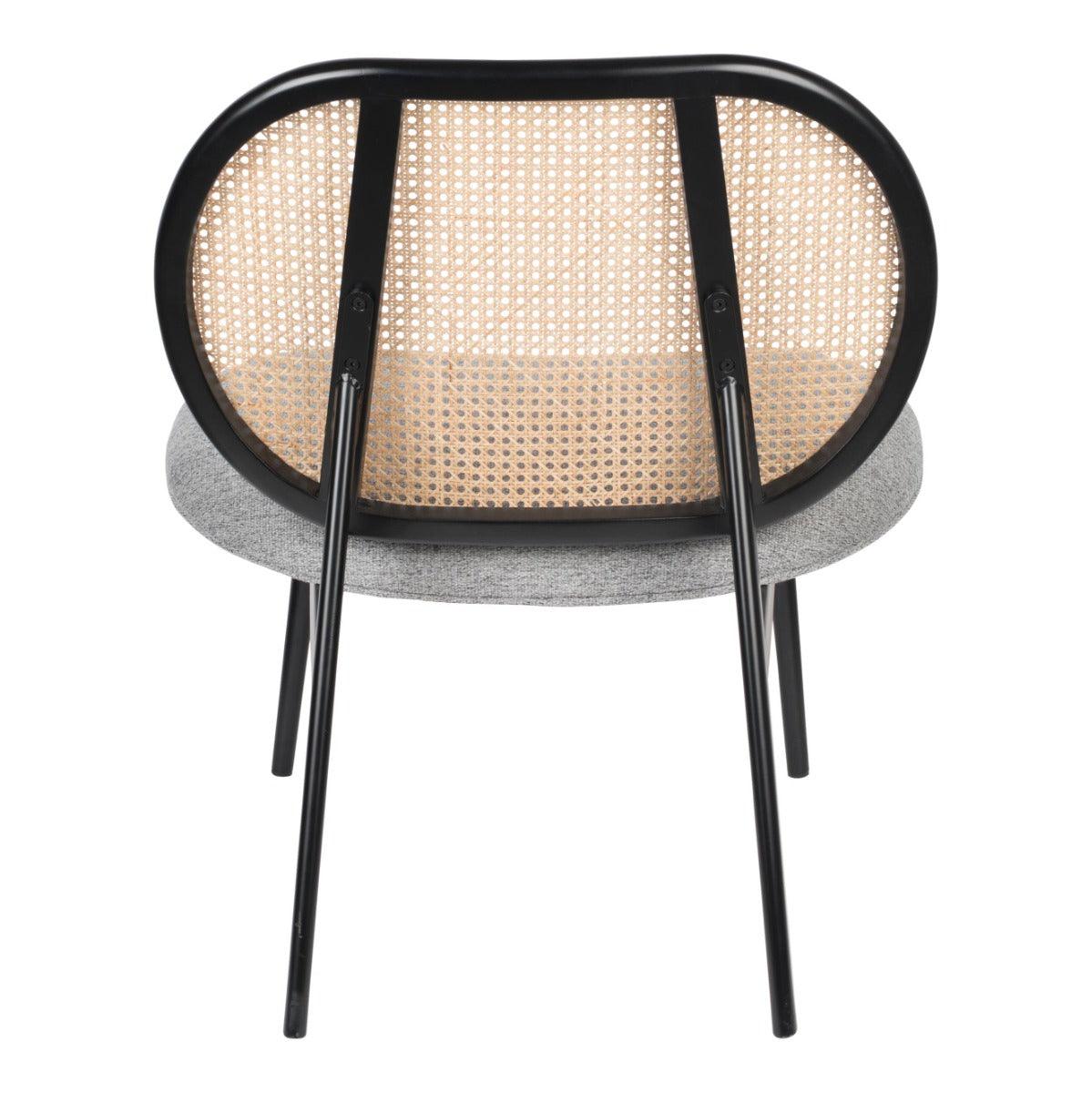 SPIKE armchair grey with rattan backrest, Zuiver, Eye on Design