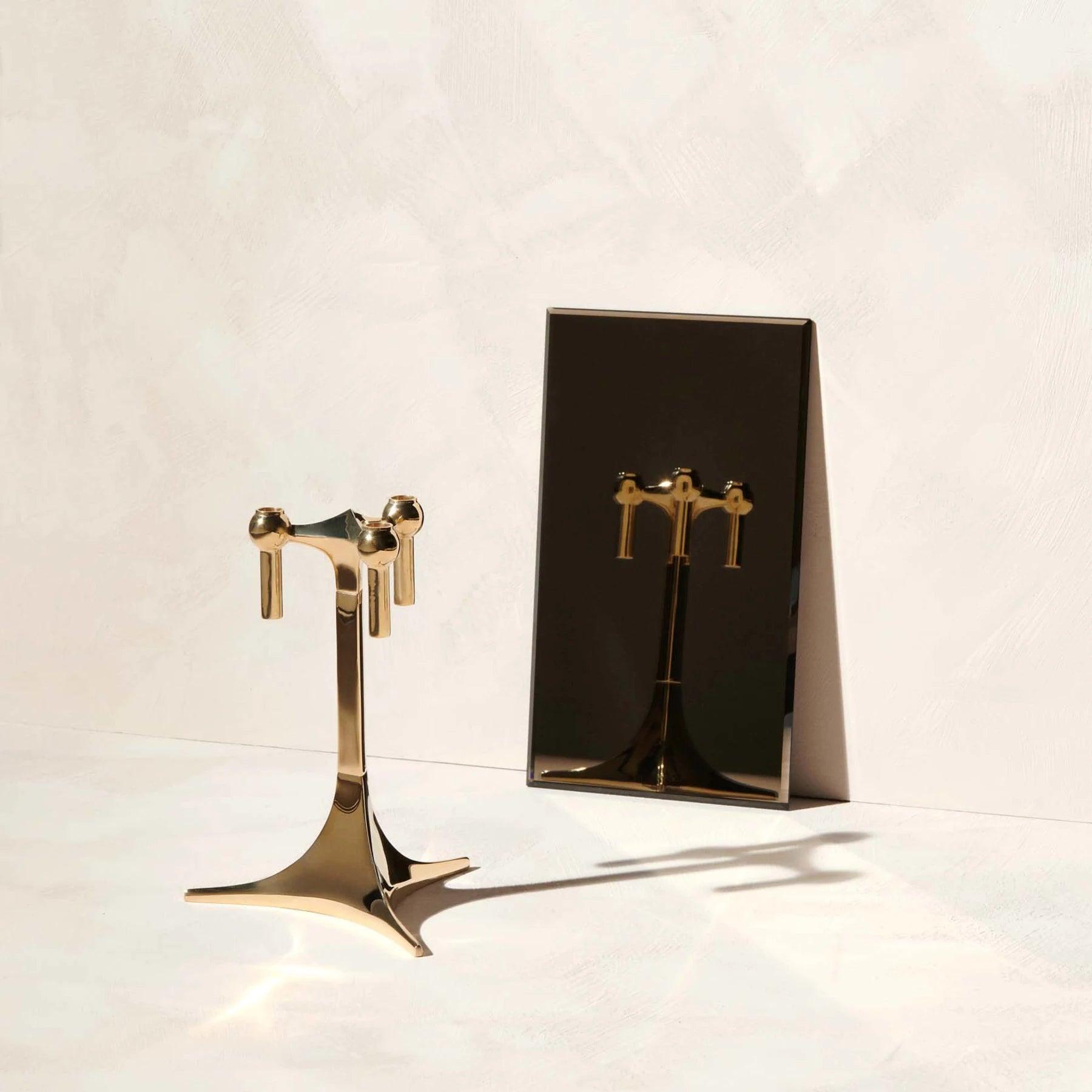 STOFF NAGEL tall candle holder brass - Eye on Design