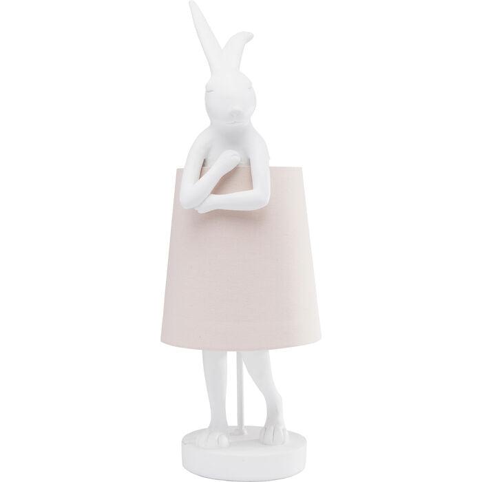 Table lamp RABBIT white with pink lamp shade - Eye on Design