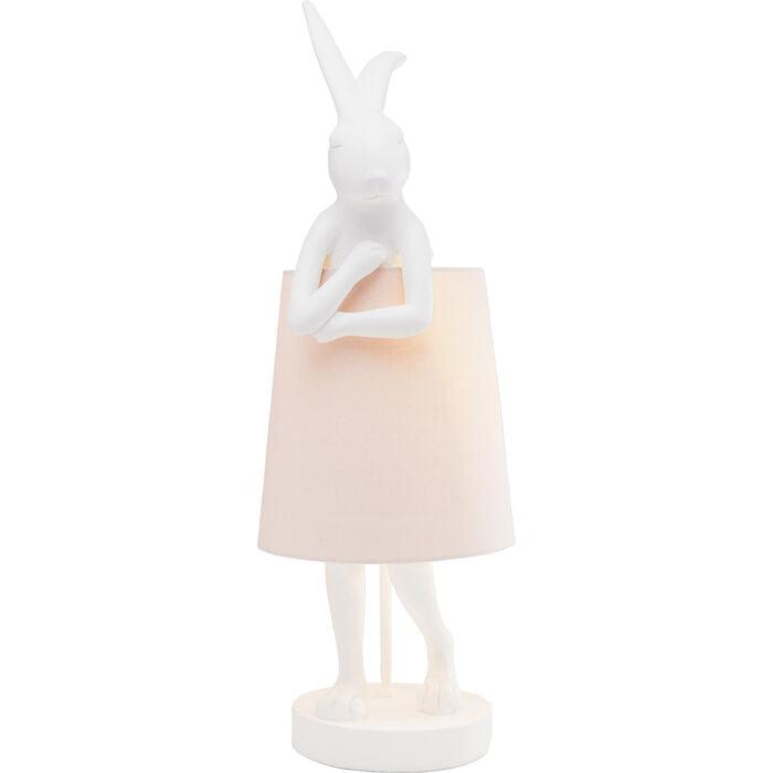 Table lamp RABBIT white with pink lamp shade - Eye on Design