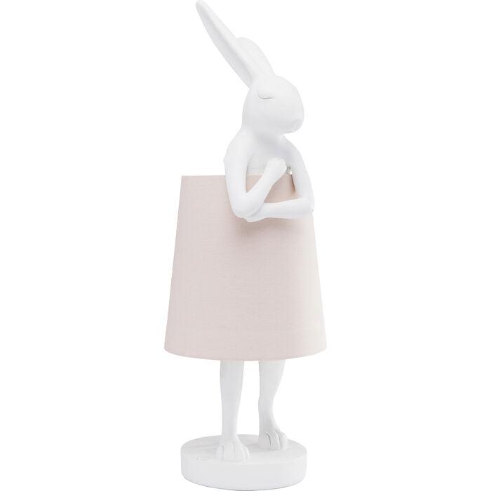 Table lamp RABBIT white with pink lamp shade - Eye on Design