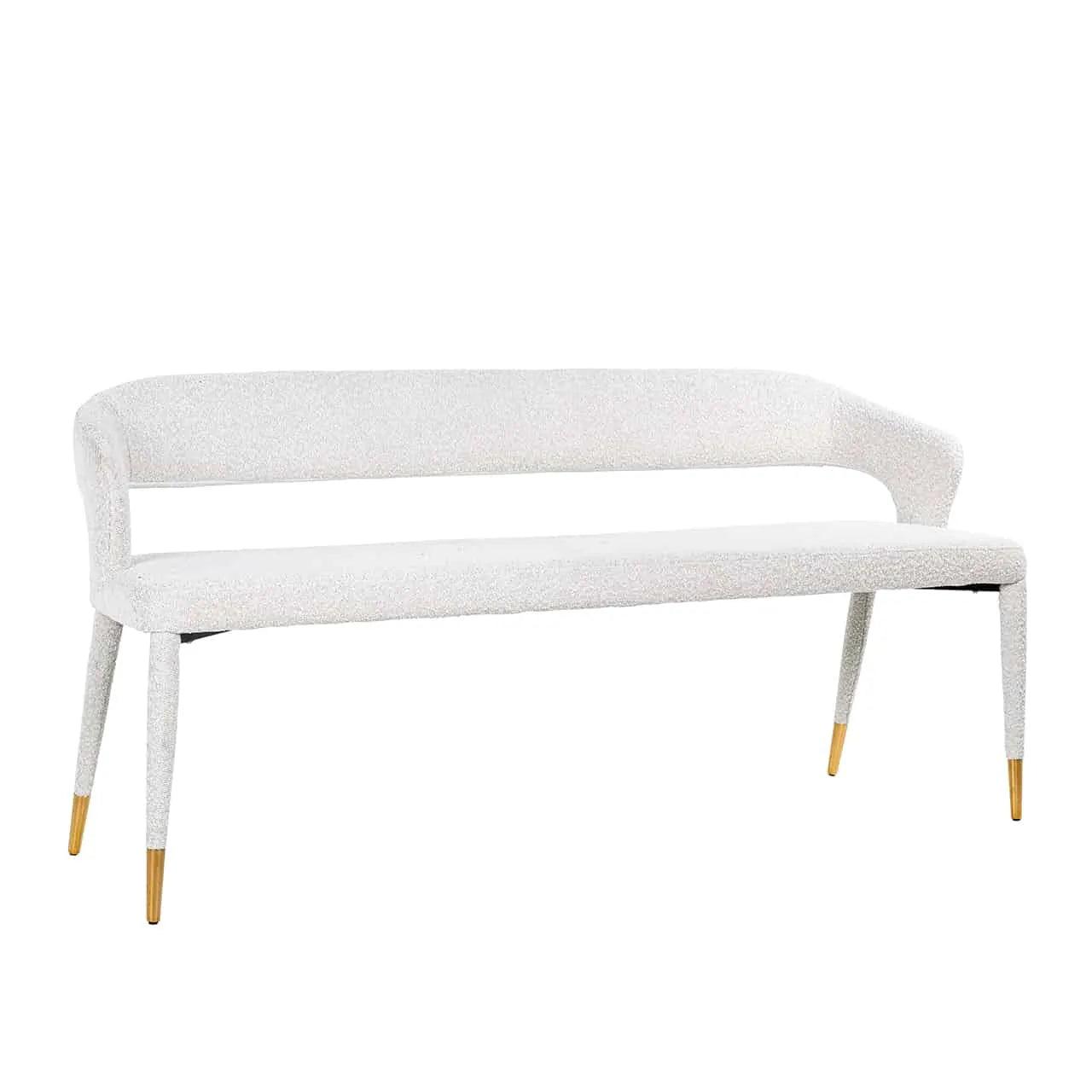 TURIN bouclé bench white - Eye on Design