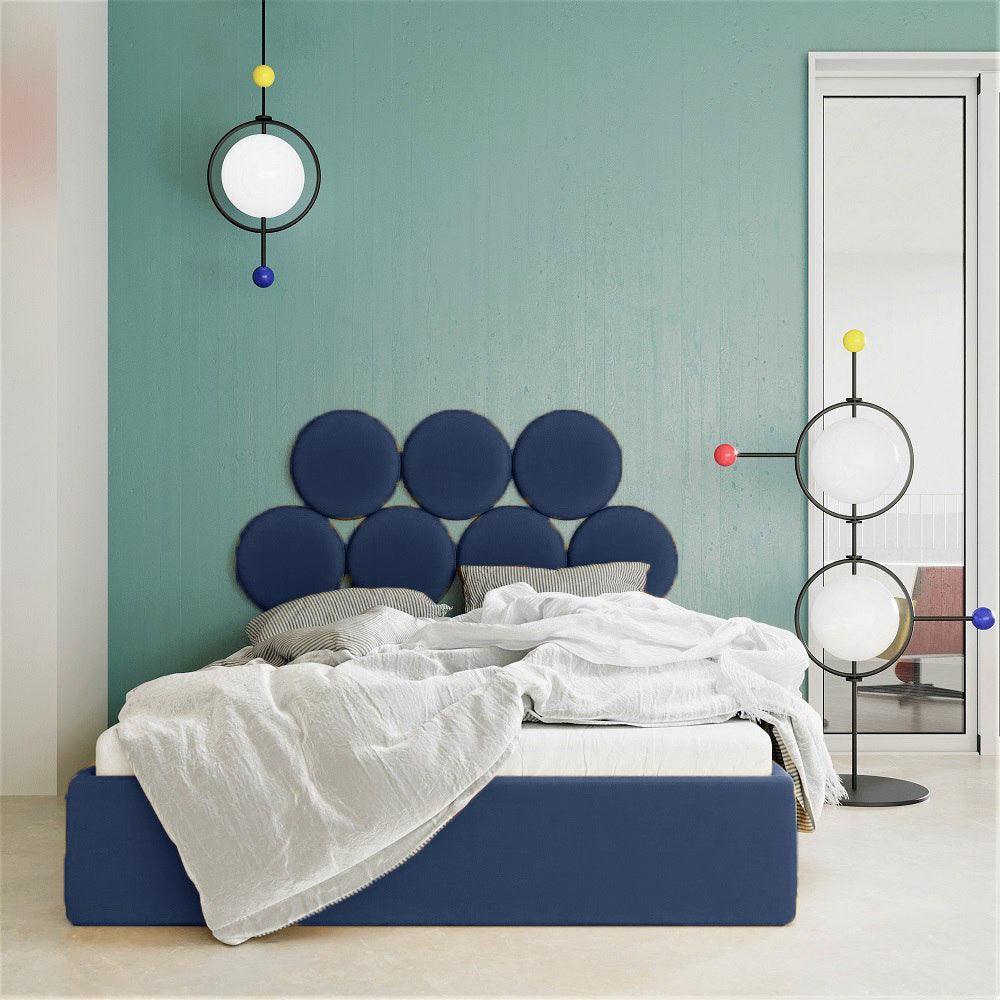 Upholstered bed BALL dark blue - Eye on Design