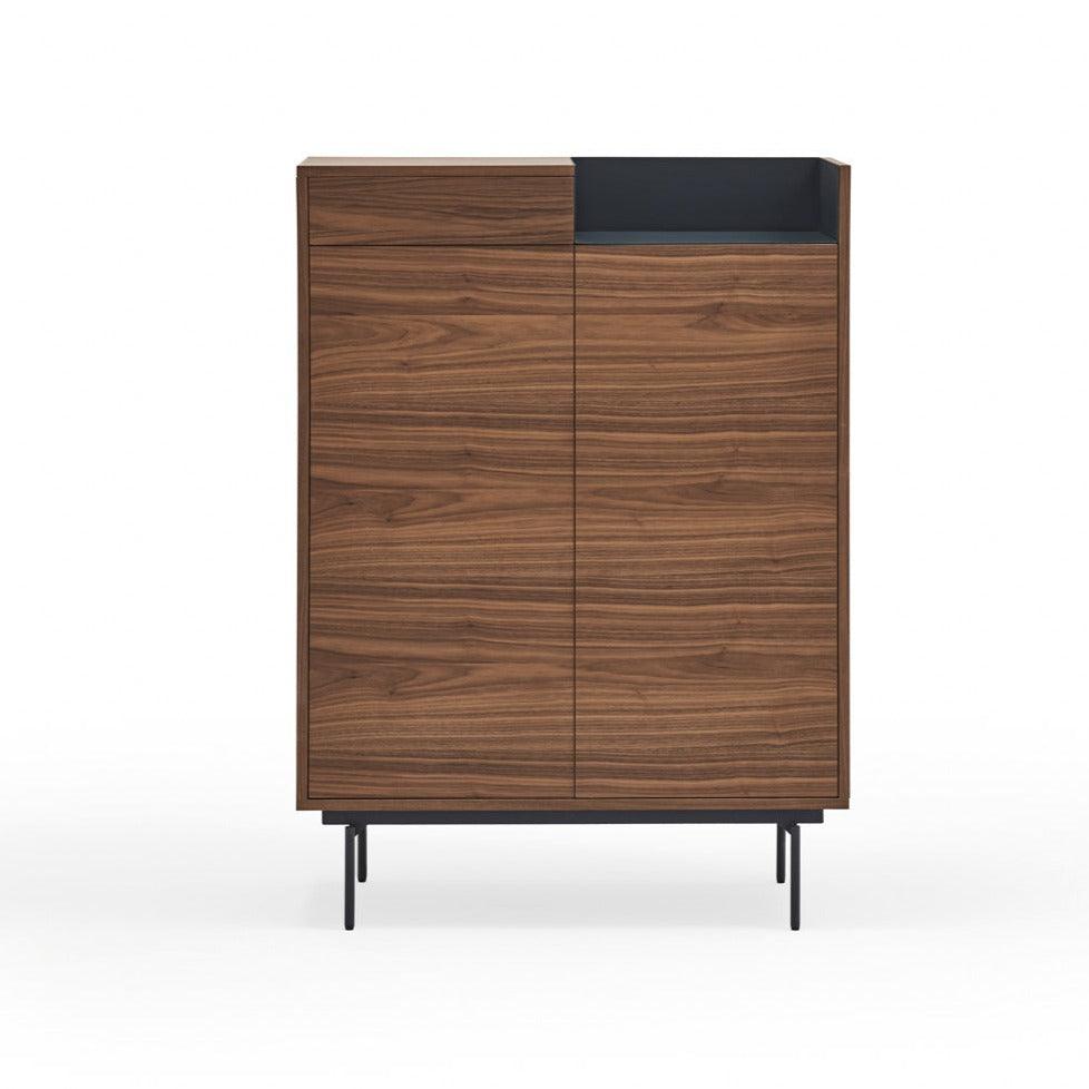 VALLEY high chest of drawers walnut wood with dark finish - Eye on Design