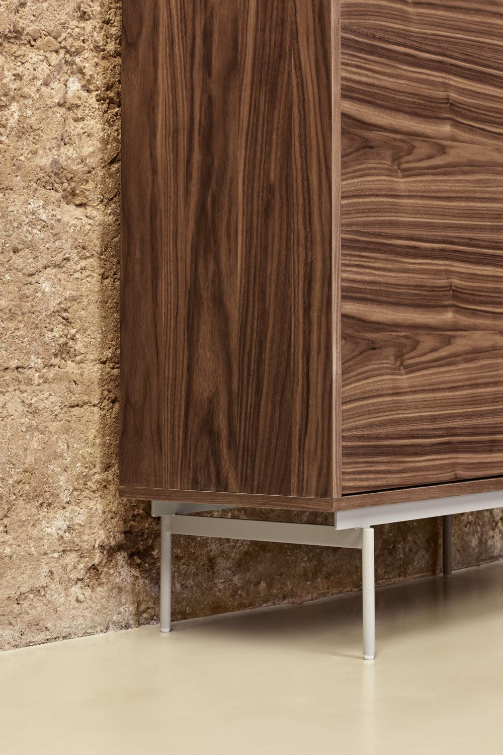 VALLEY high chest of drawers walnut wood with light finish - Eye on Design