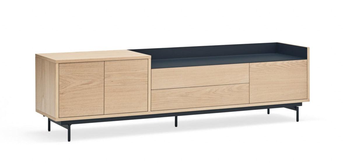 VALLEY RTV cabinet natural oak with dark finish - Eye on Design