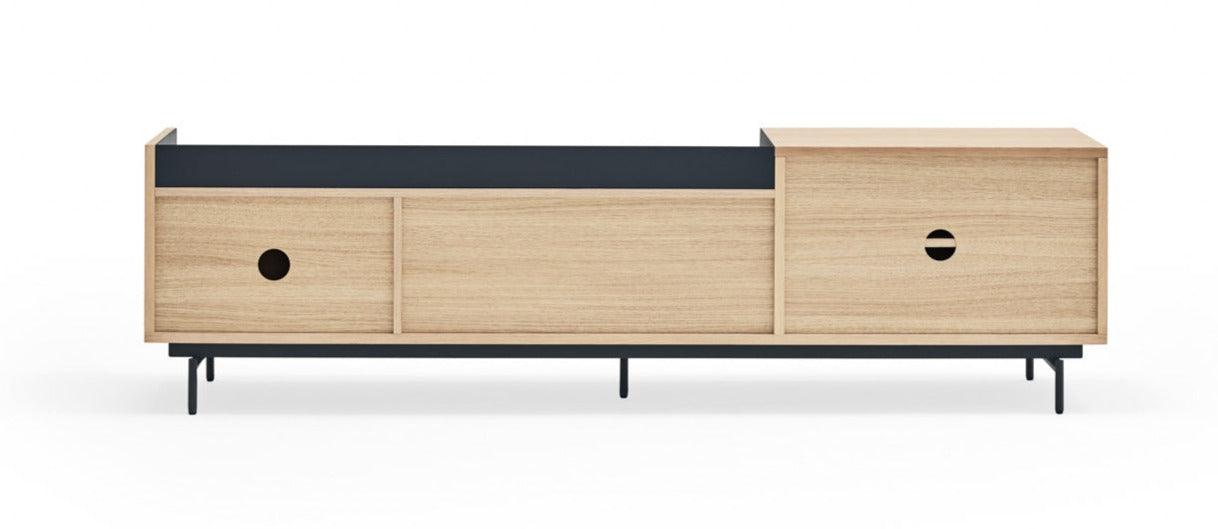 VALLEY RTV cabinet natural oak with dark finish - Eye on Design