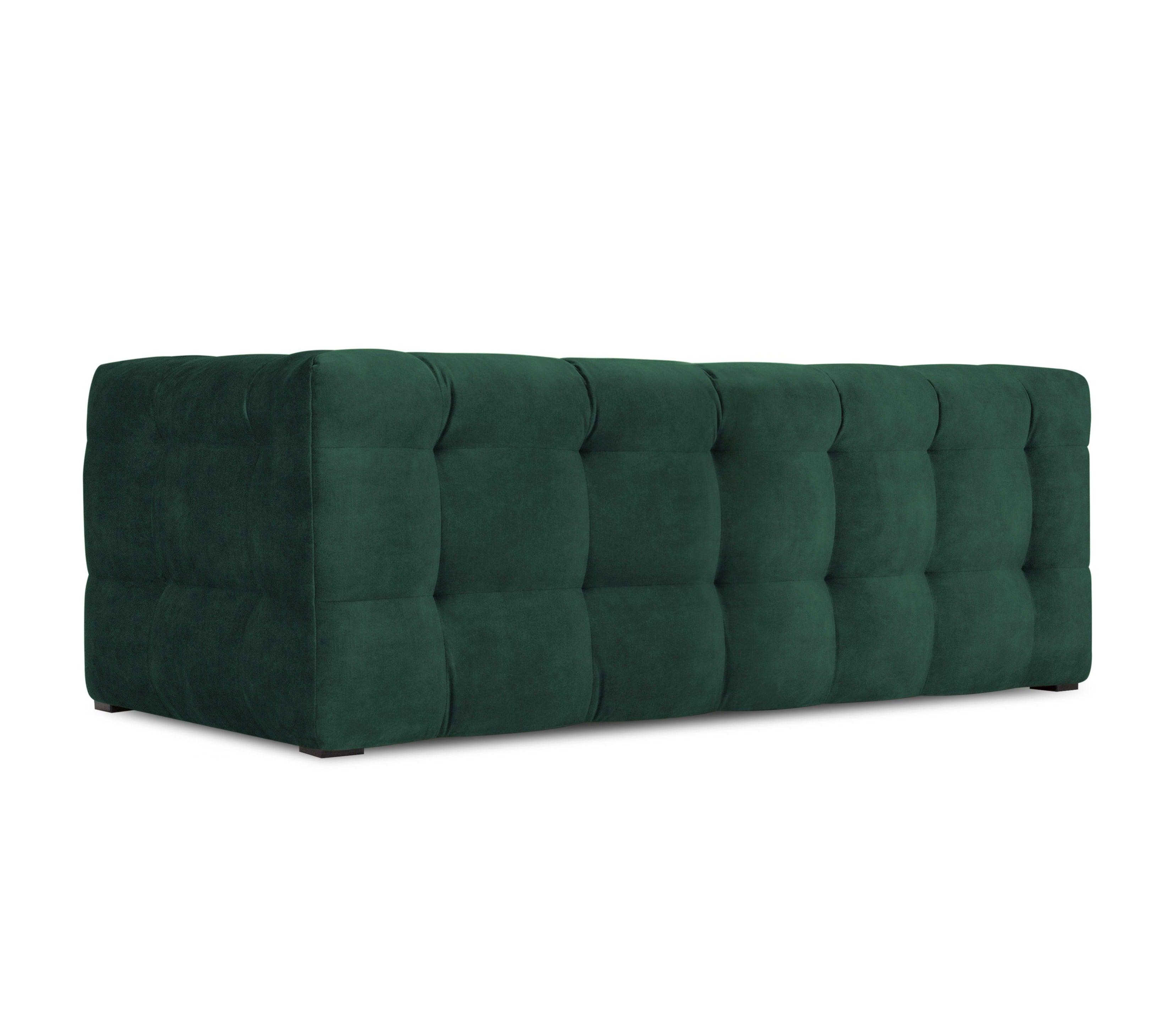 Velvet 2-seater sofa VESTA bottle green - Eye on Design