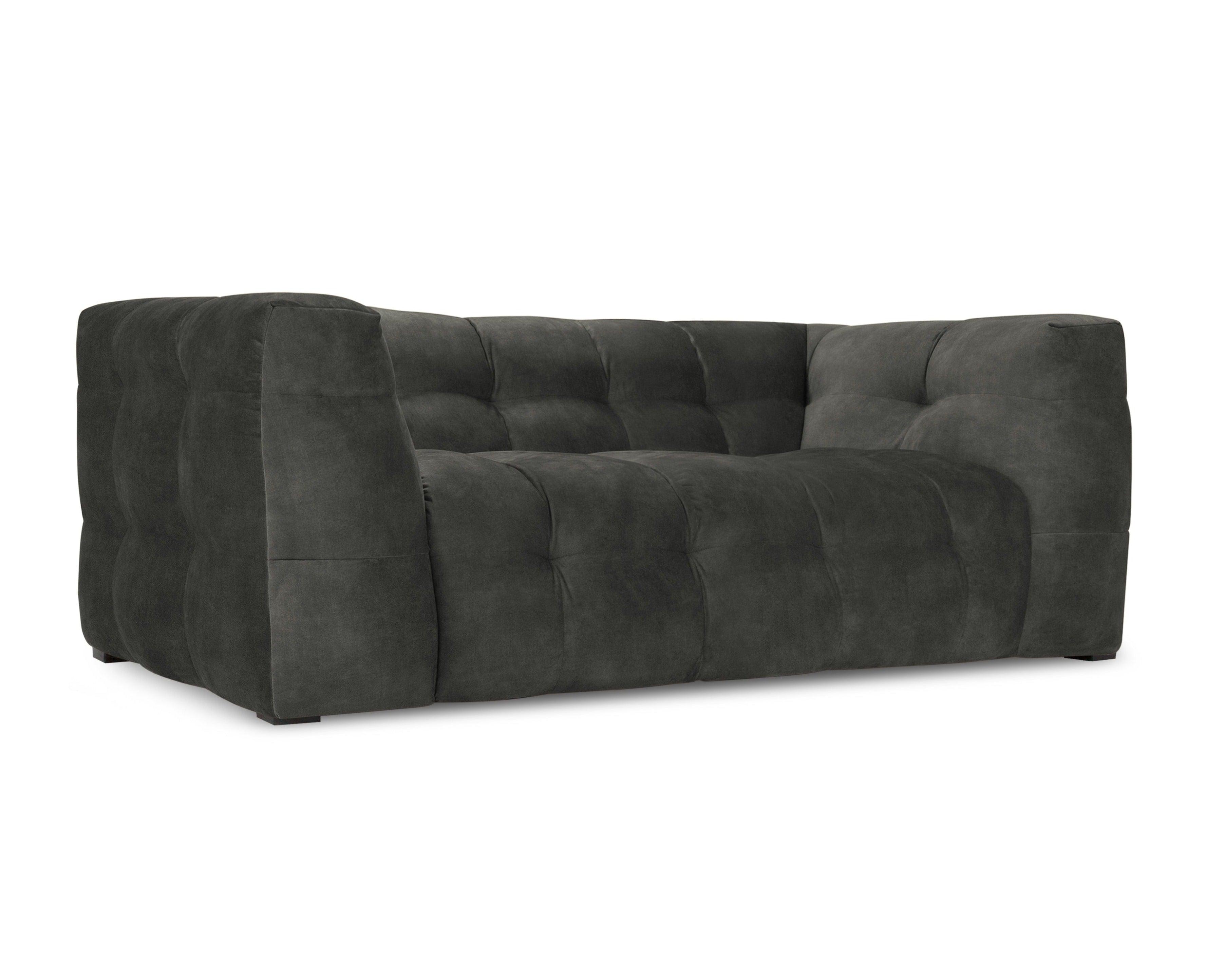 Velvet 2-seater sofa VESTA dark grey - Eye on Design