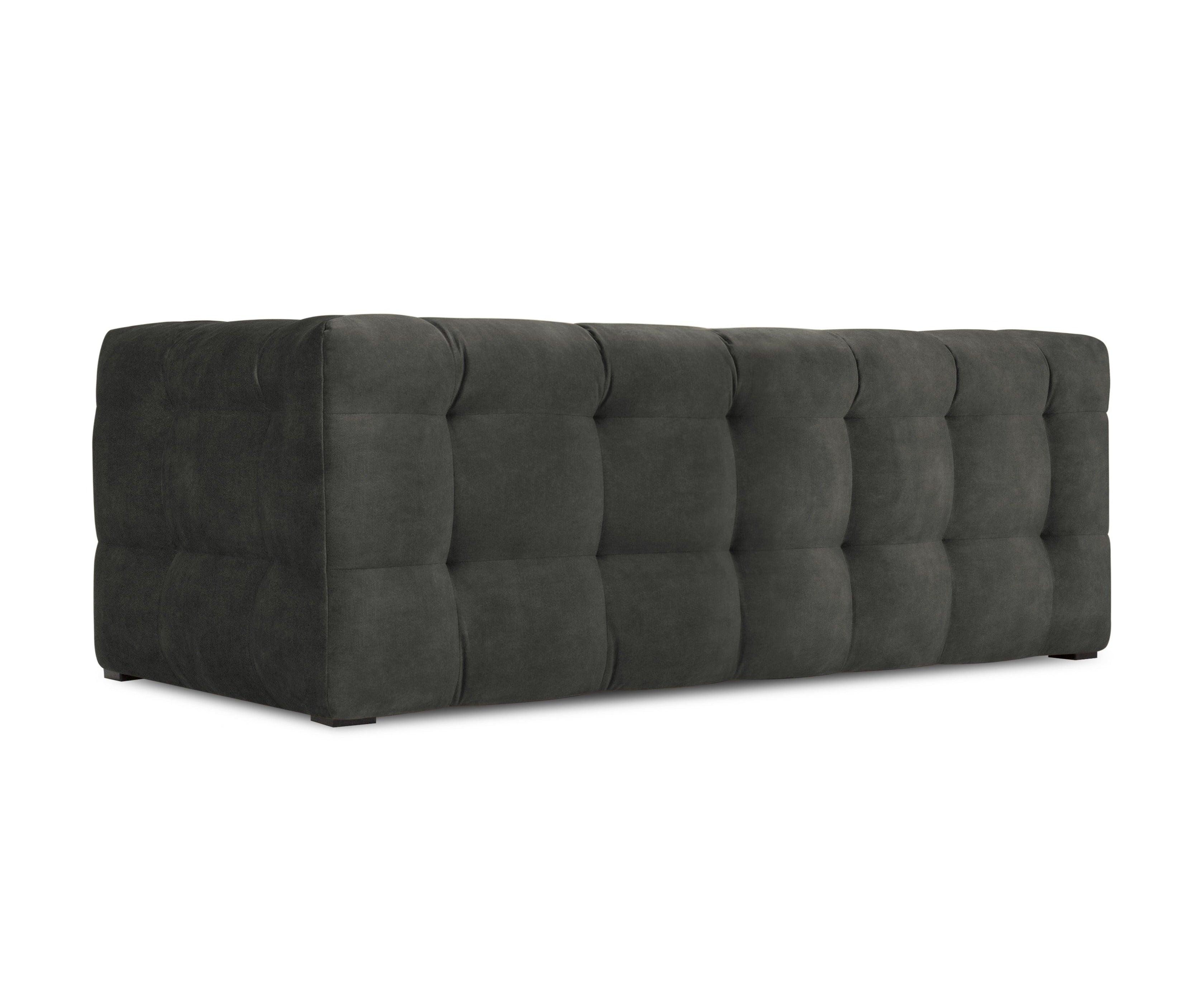 Velvet 2-seater sofa VESTA dark grey - Eye on Design