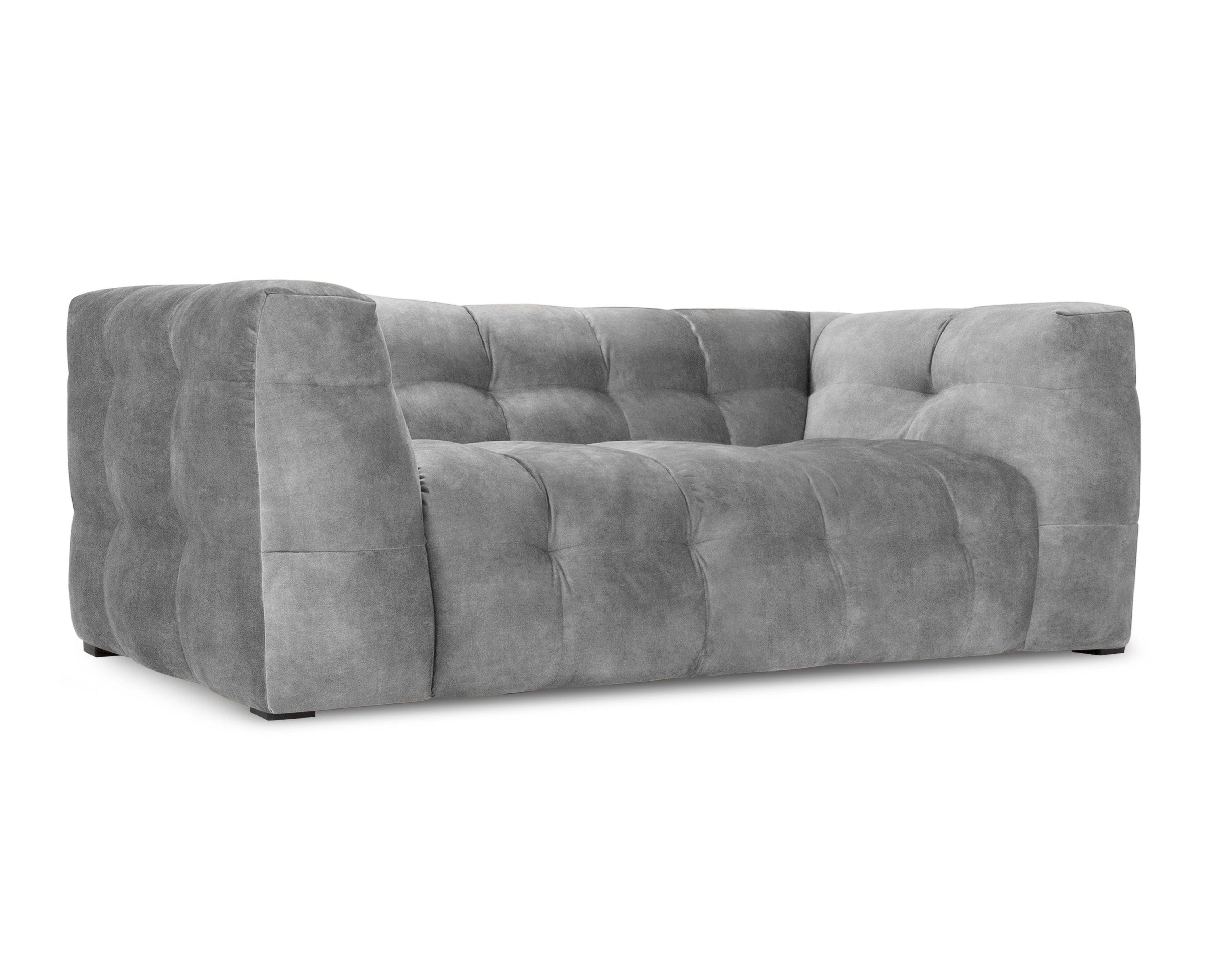 Velvet 2-seater sofa VESTA grey - Eye on Design