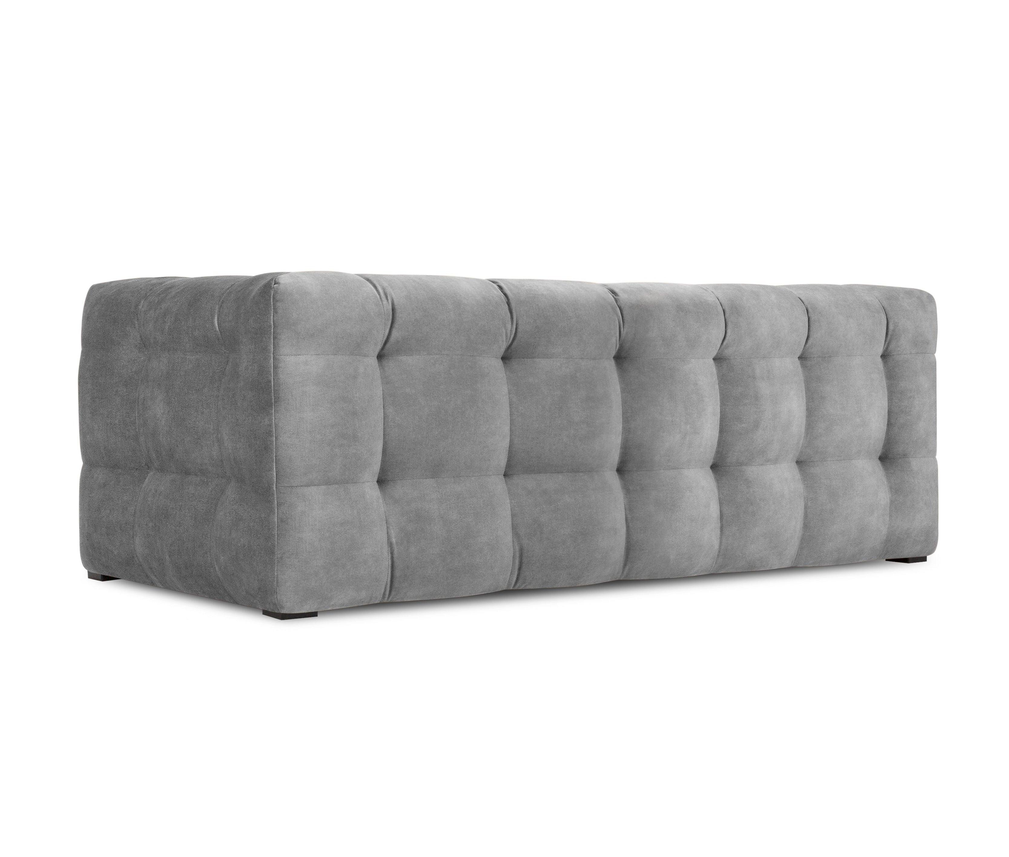 Velvet 2-seater sofa VESTA grey - Eye on Design