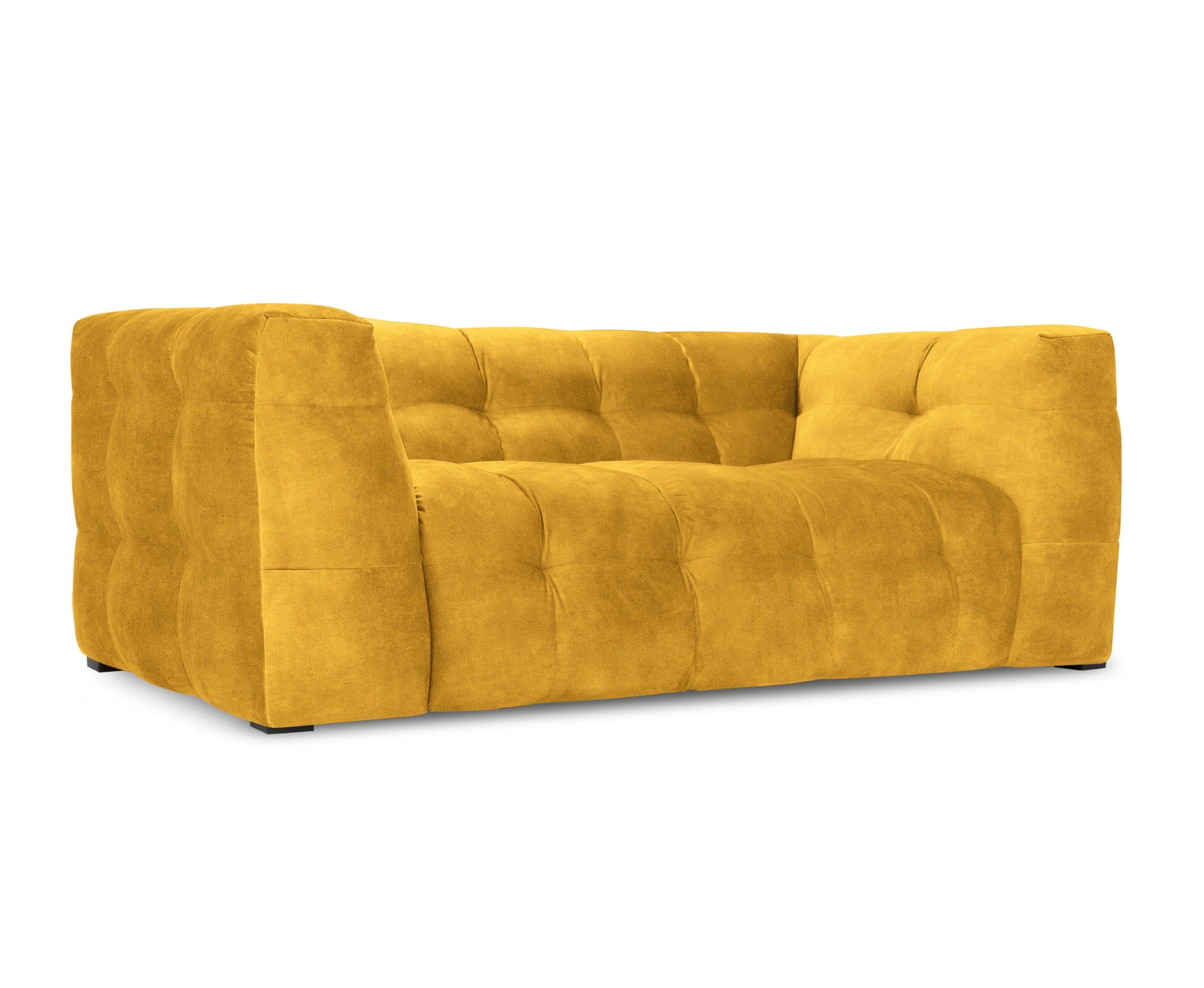 Velvet 2-seater sofa VESTA yellow - Eye on Design