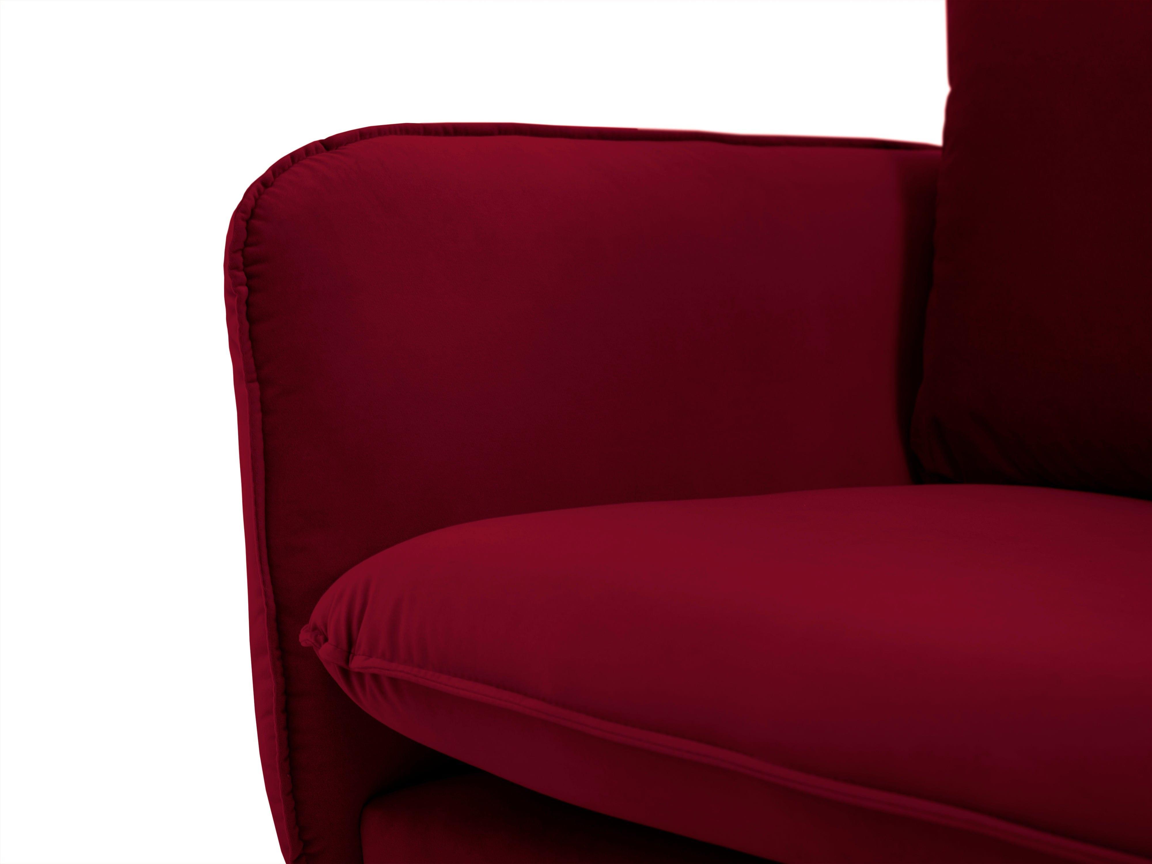 Velvet 2-seater sofa VIENNA maroon with black base - Eye on Design