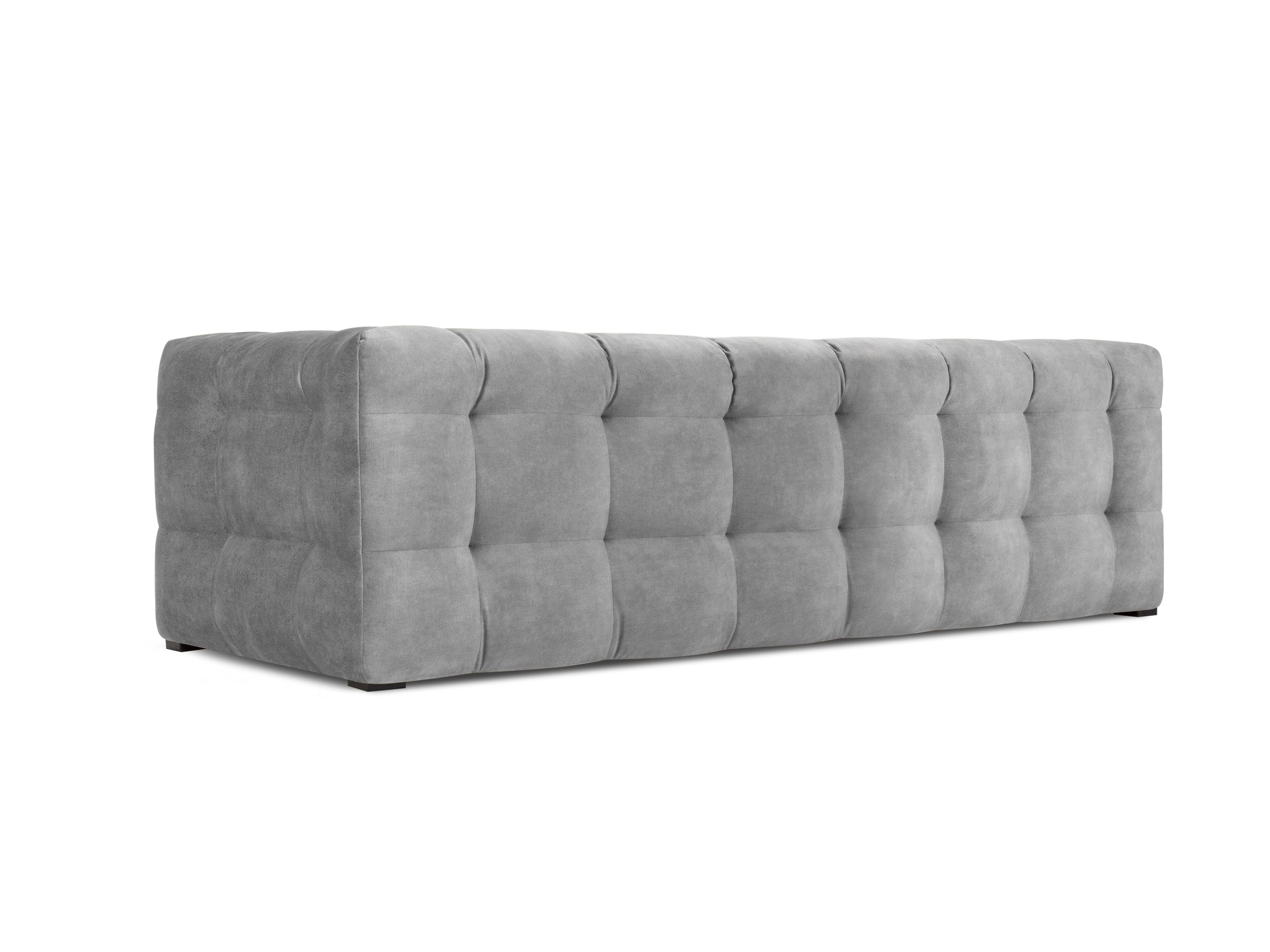 Velvet 3-seater sofa VESTA grey - Eye on Design