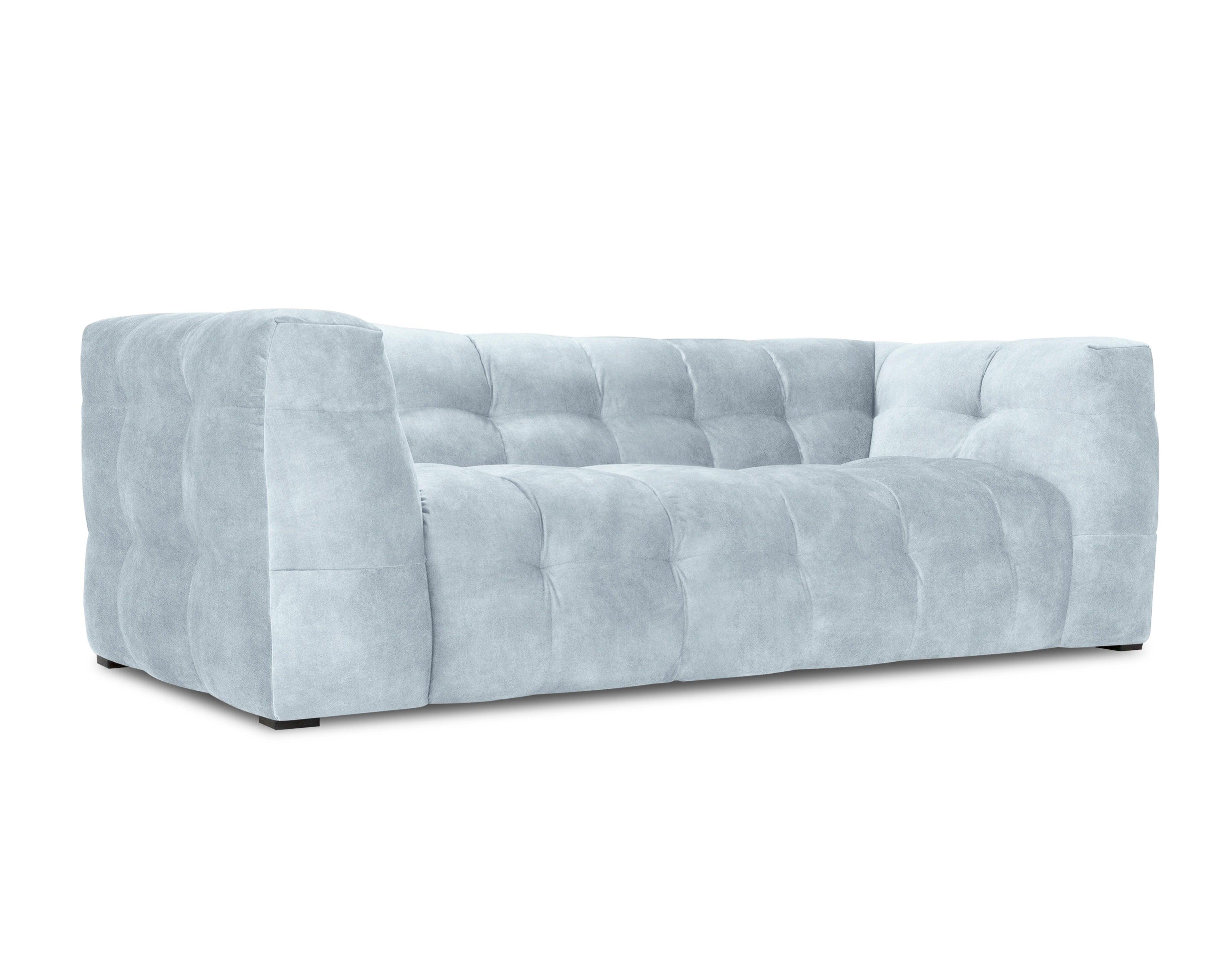 Velvet 3-seater sofa VESTA light blue - Eye on Design