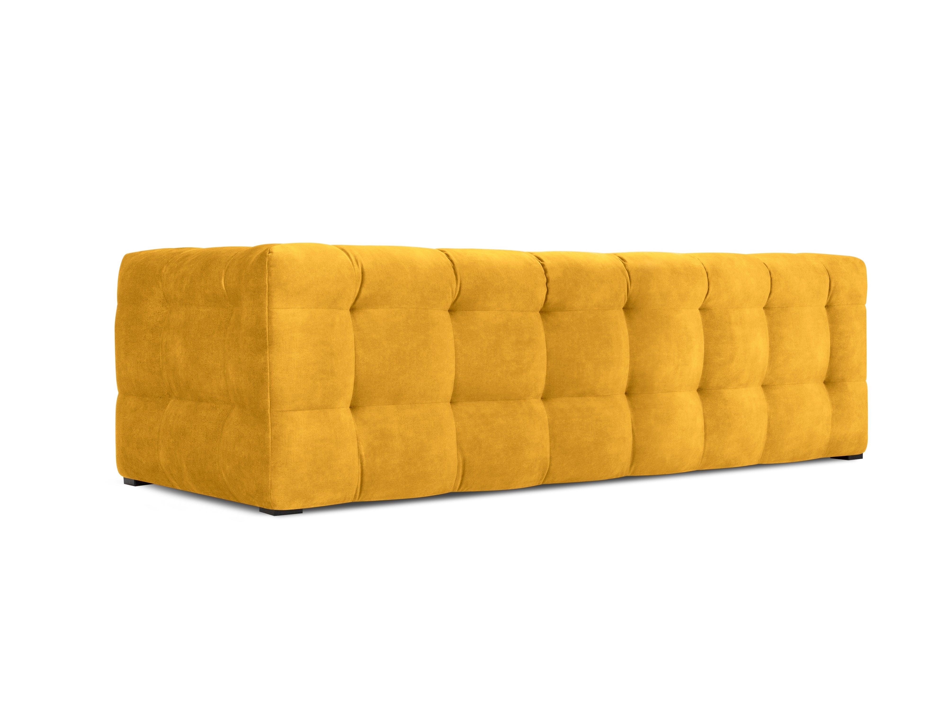 Velvet 3-seater sofa VESTA yellow - Eye on Design