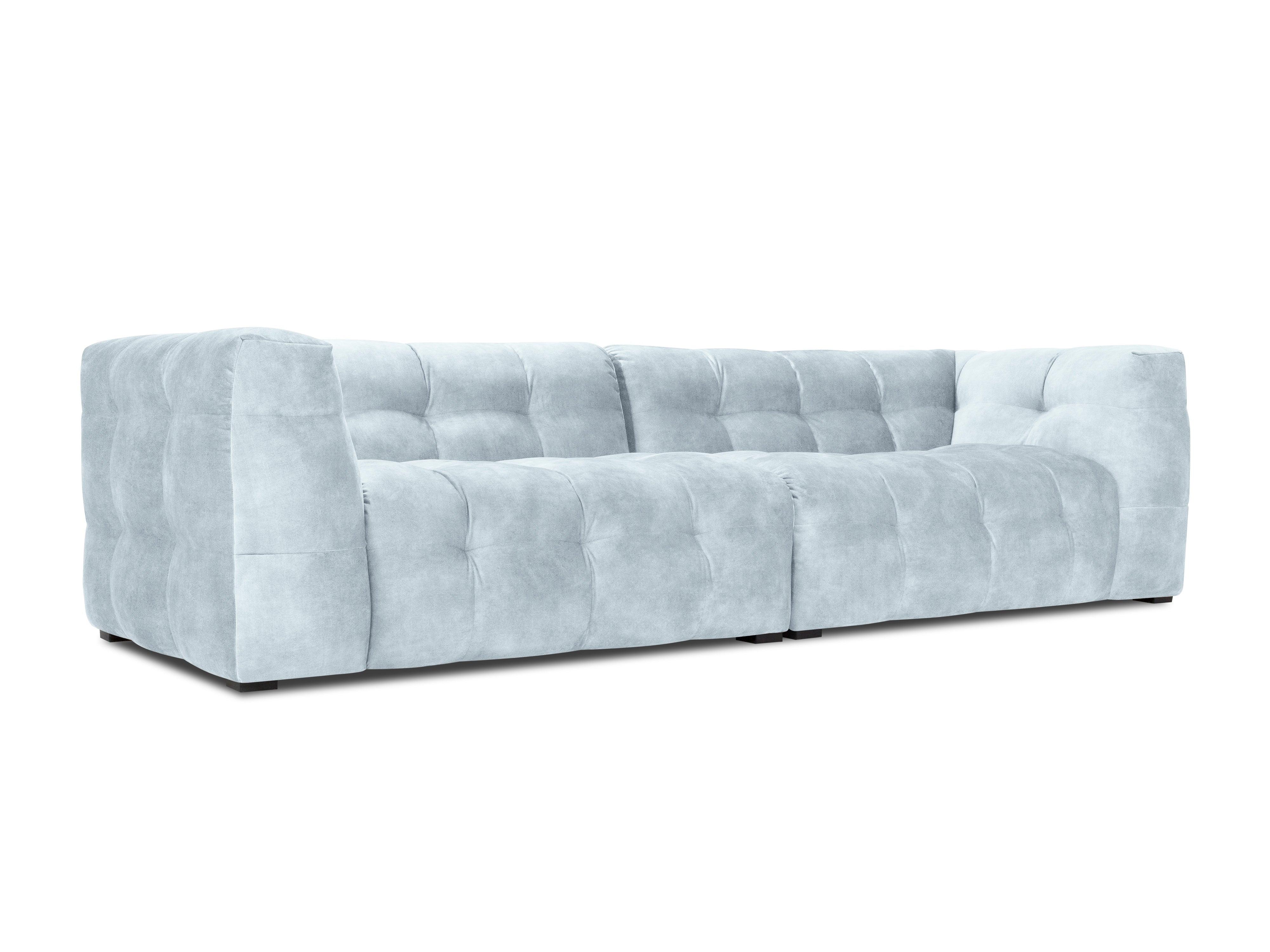 Velvet 4-seater sofa VESTA light blue - Eye on Design