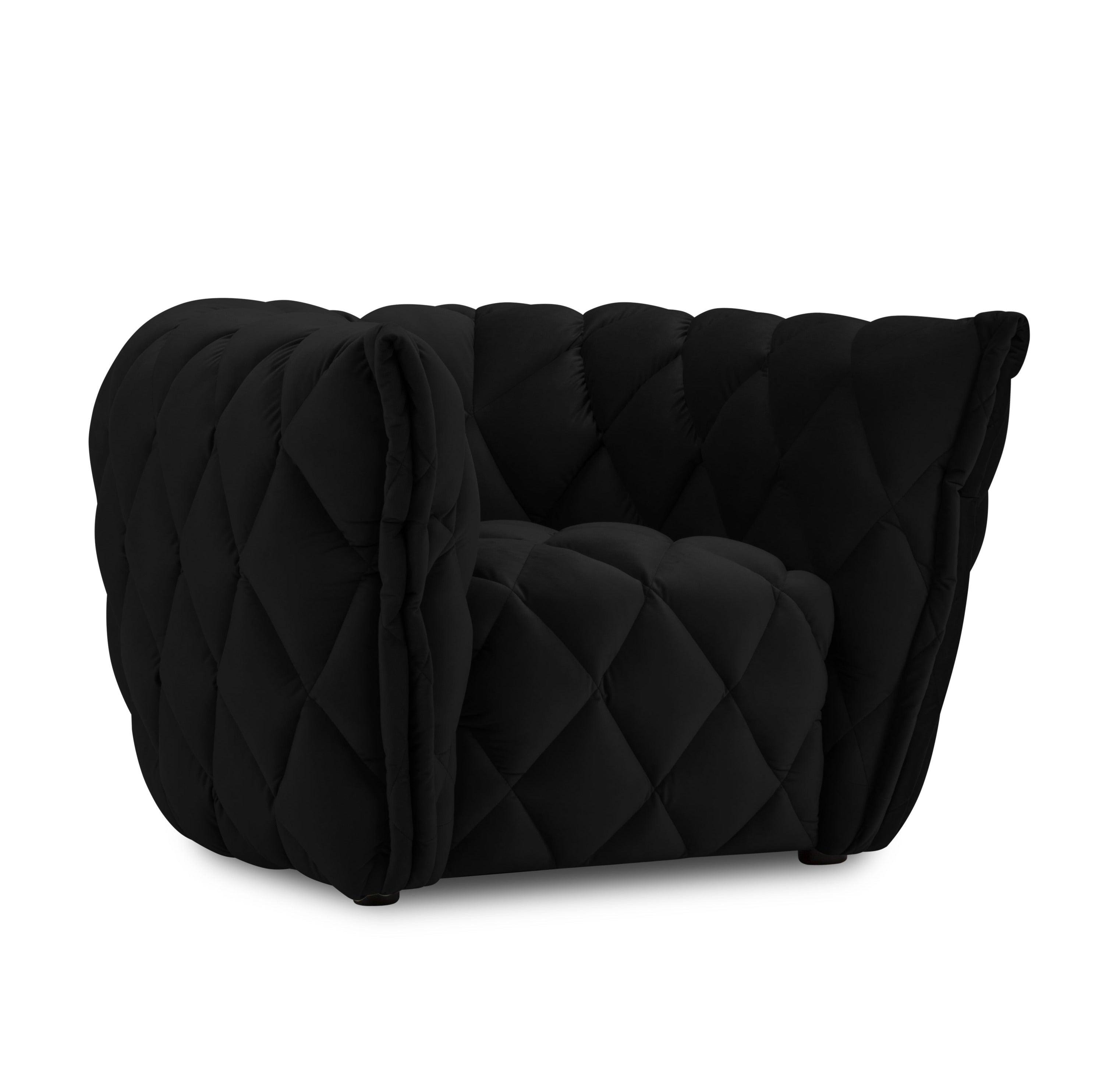 Velvet armchair FLANDRIN black - Eye on Design