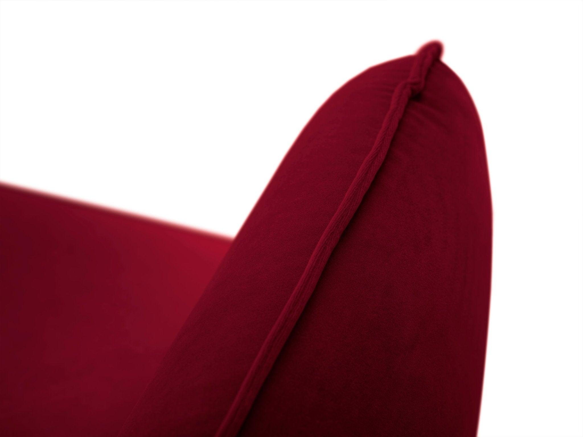 Velvet armchair VIENNA maroon with black base - Eye on Design