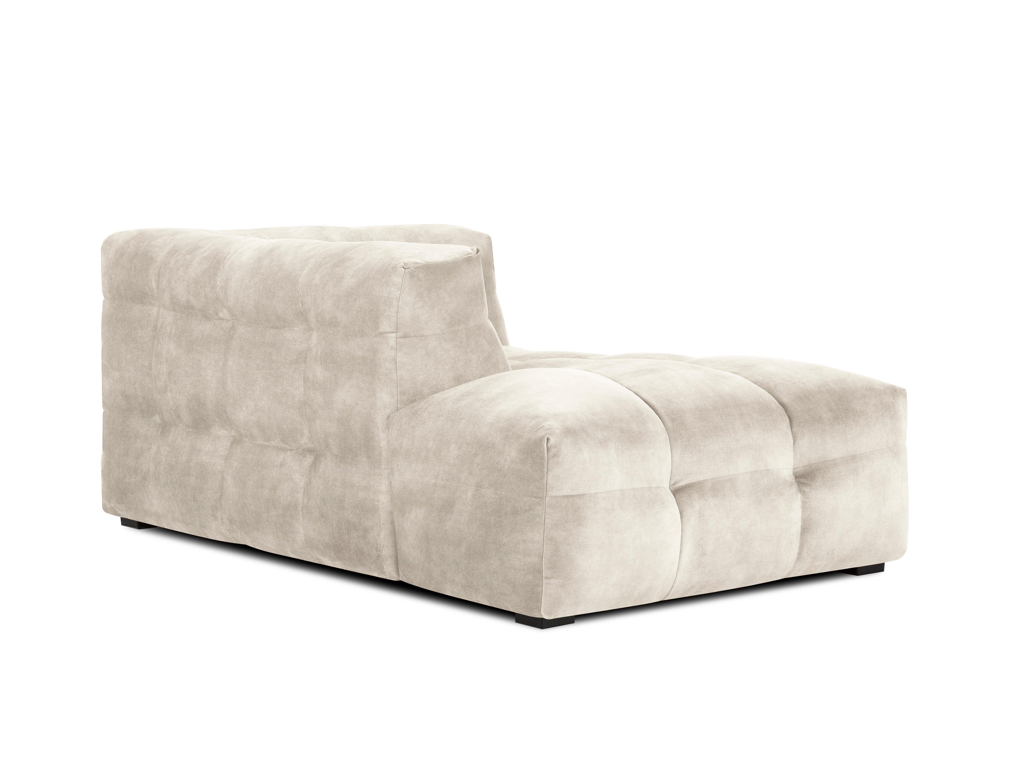 Velvet chaise longue left VESTA beige - Eye on Design