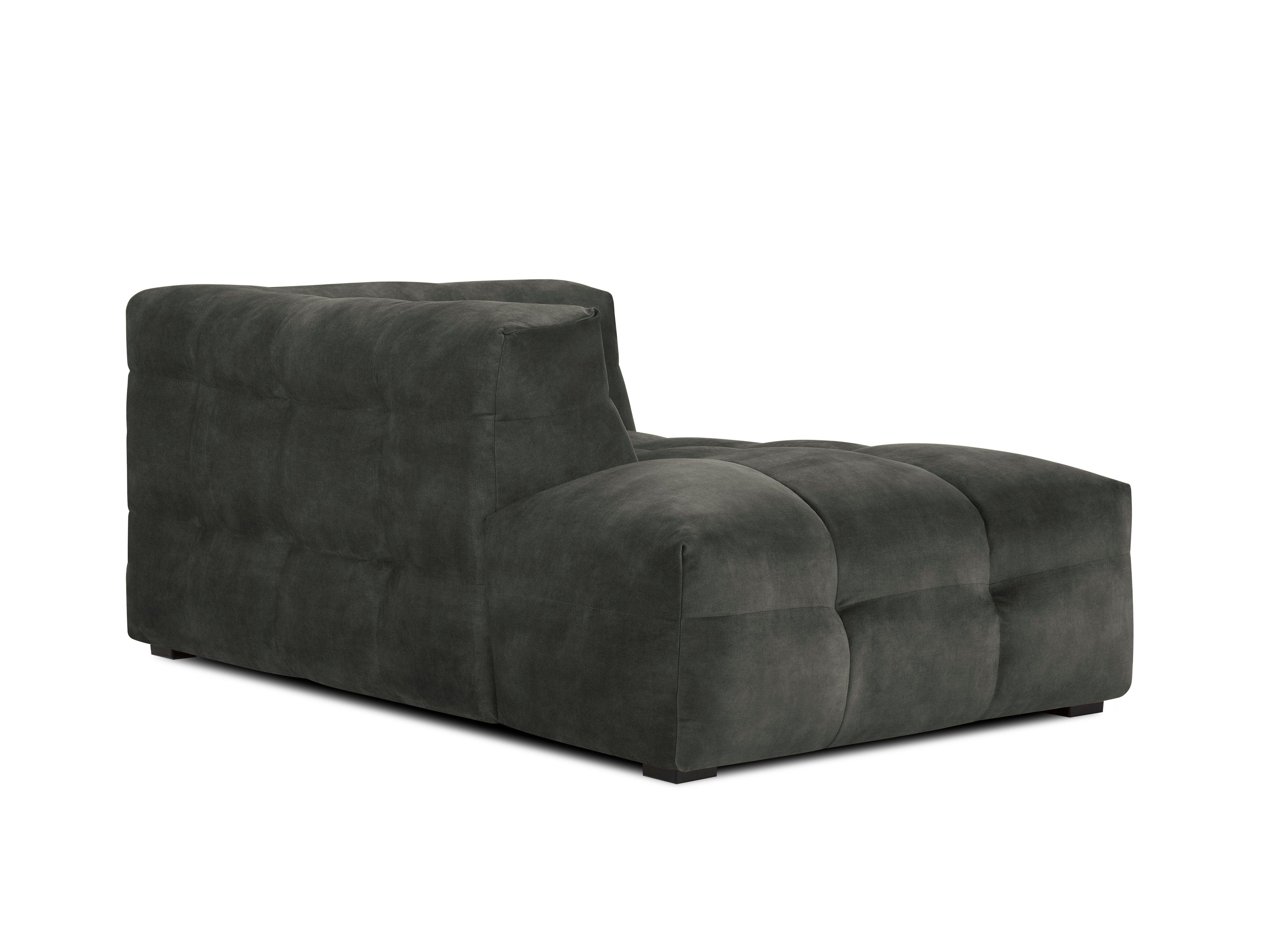 Velvet chaise longue left VESTA dark grey - Eye on Design