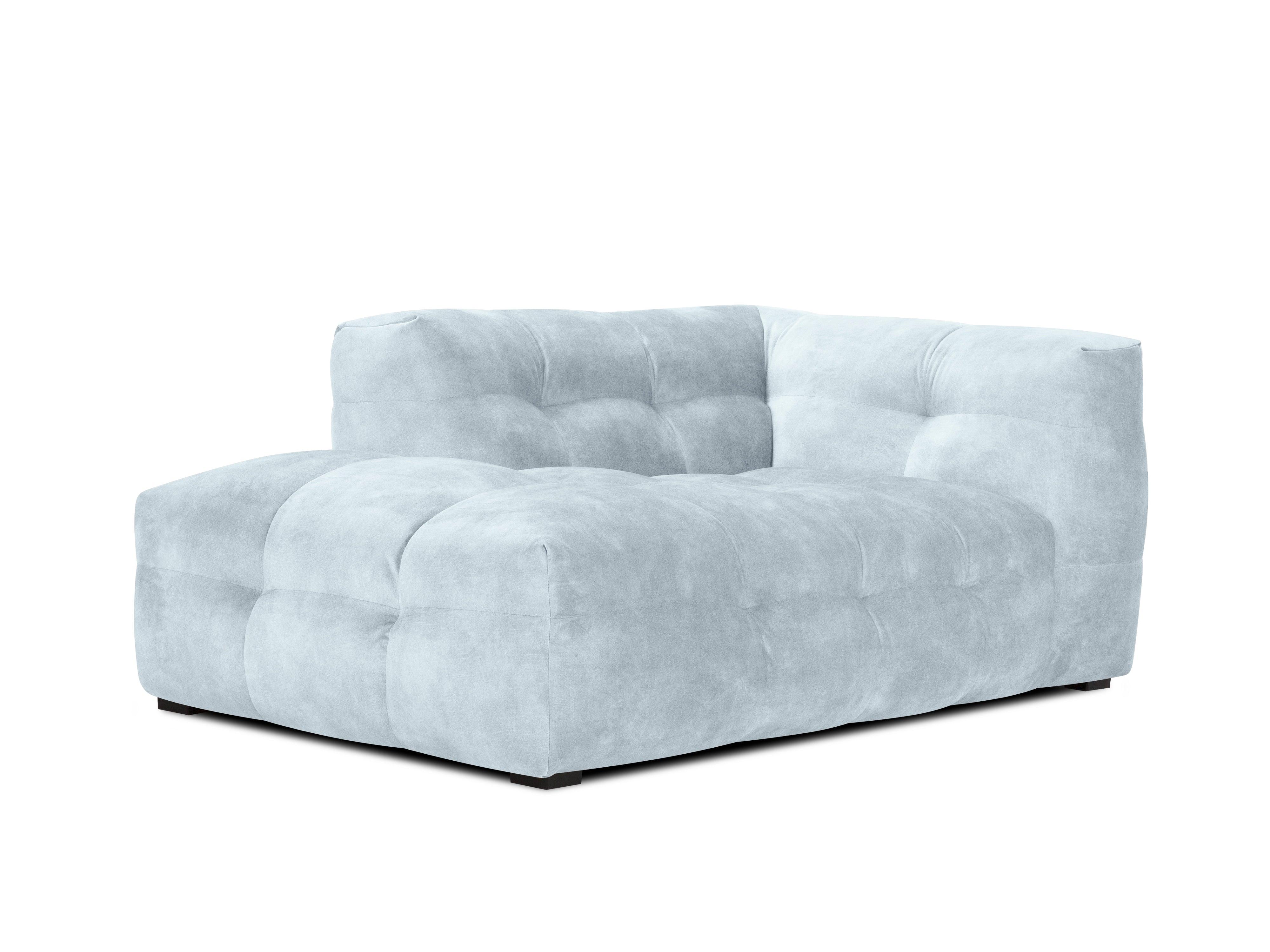 Velvet chaise longue left VESTA light blue - Eye on Design