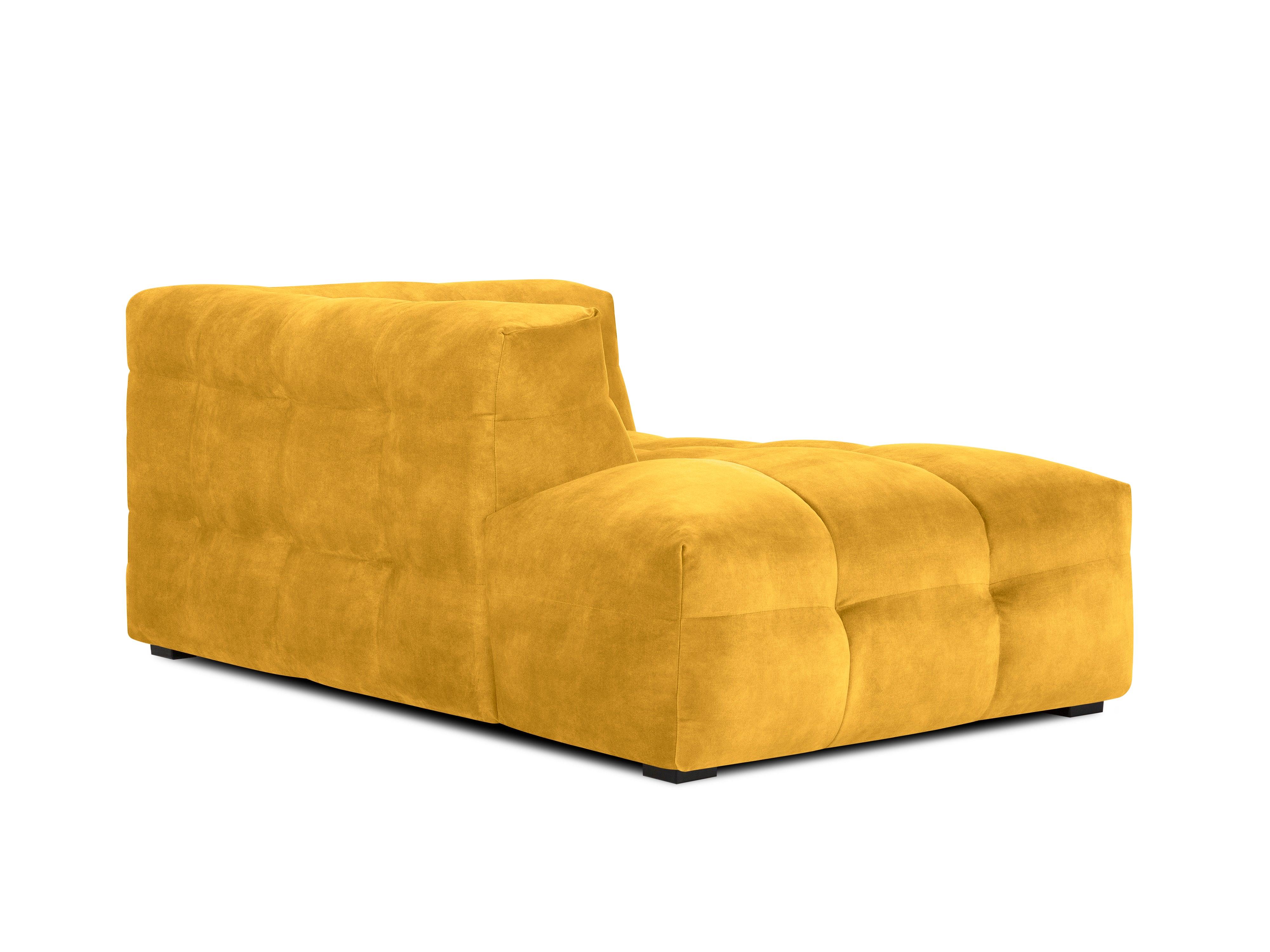 Velvet chaise longue left VESTA yellow - Eye on Design