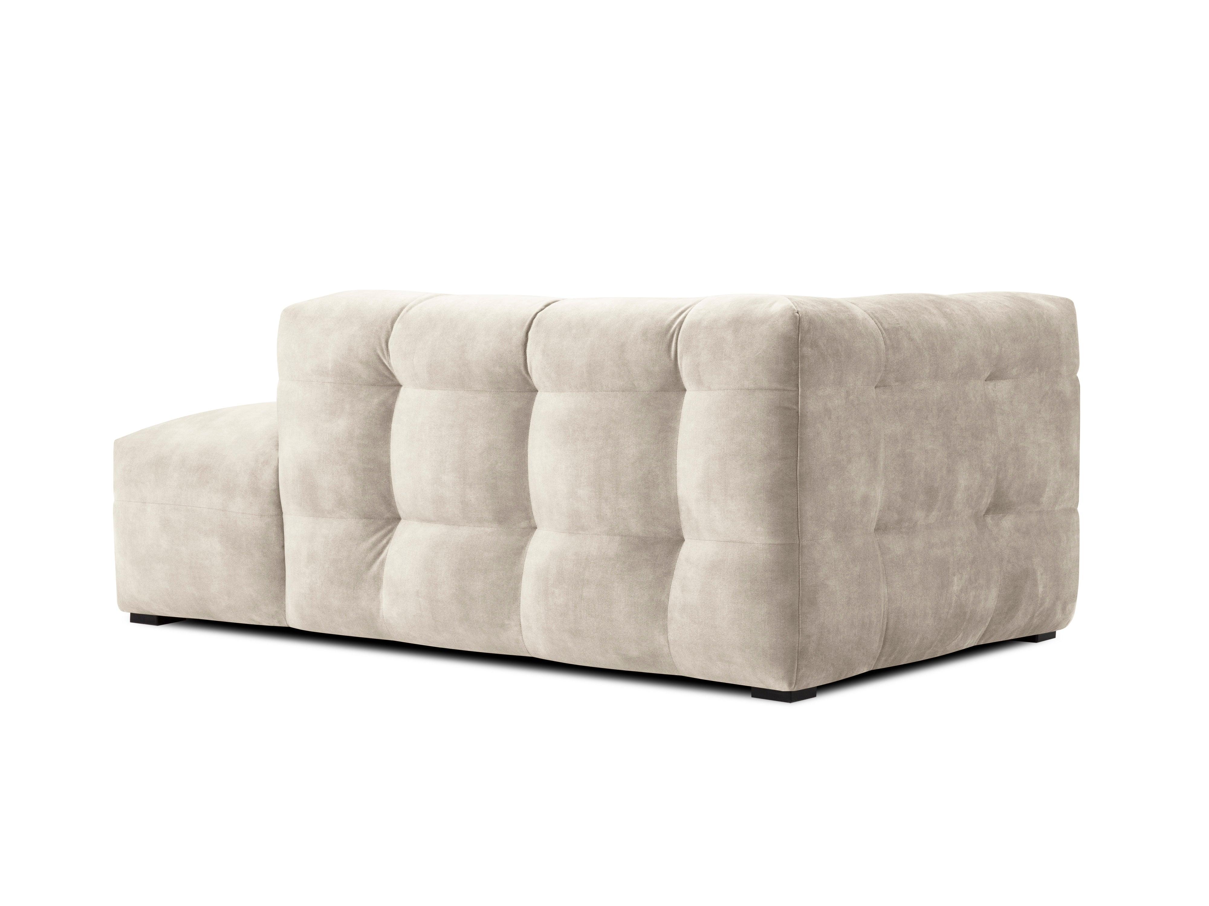 Velvet chaise longue right VESTA beige - Eye on Design