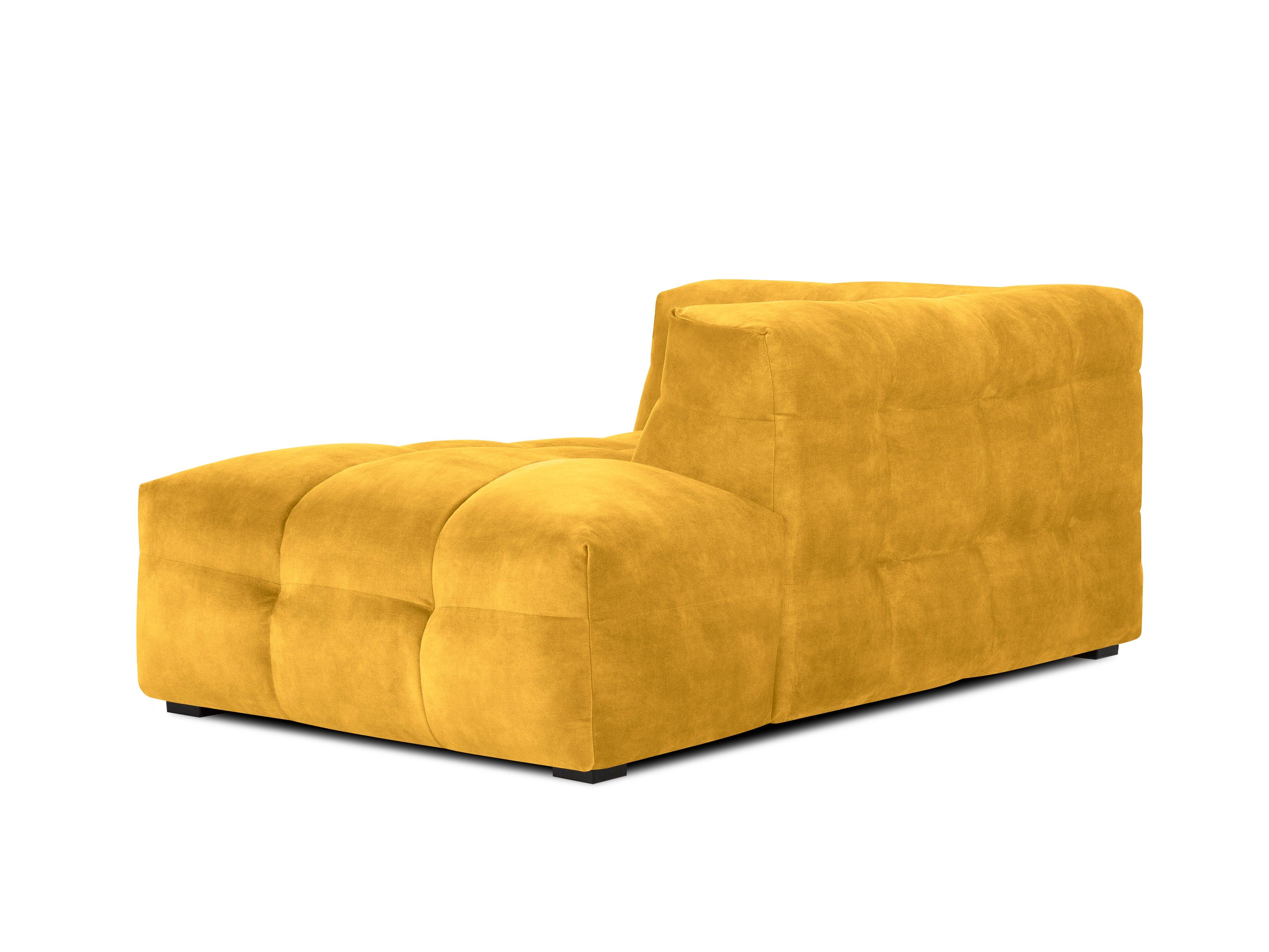 Velvet chaise longue VESTA right yellow - Eye on Design