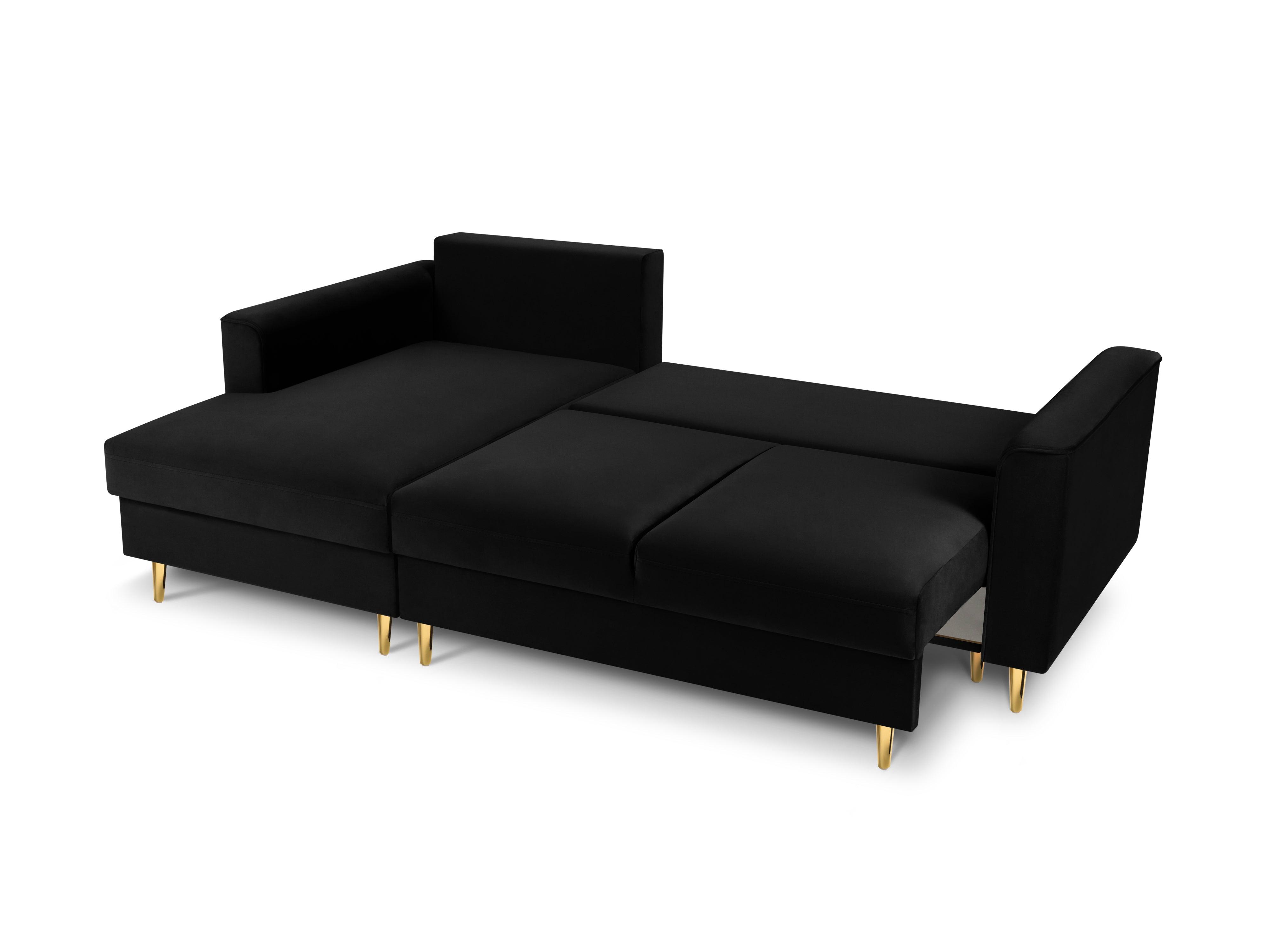 Velvet Left Corner Sofa With Bed Function And Box, "Cartadera", 4 Seats, 225x147x90
Made in Europe, Mazzini Sofas, Eye on Design