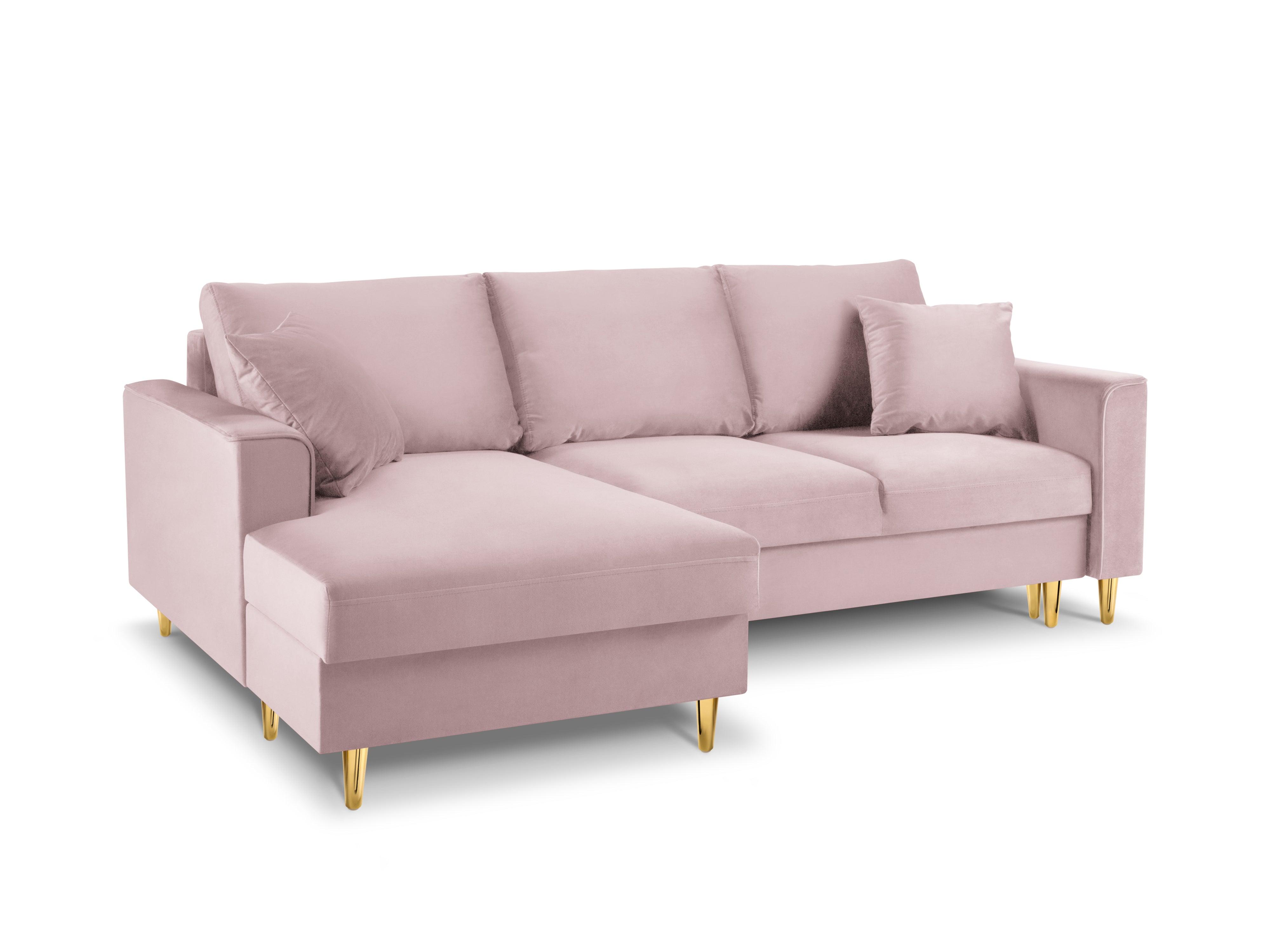 Velvet Left Corner Sofa With Bed Function And Box, "Cartadera", 4 Seats, 225x147x90
Made in Europe, Mazzini Sofas, Eye on Design