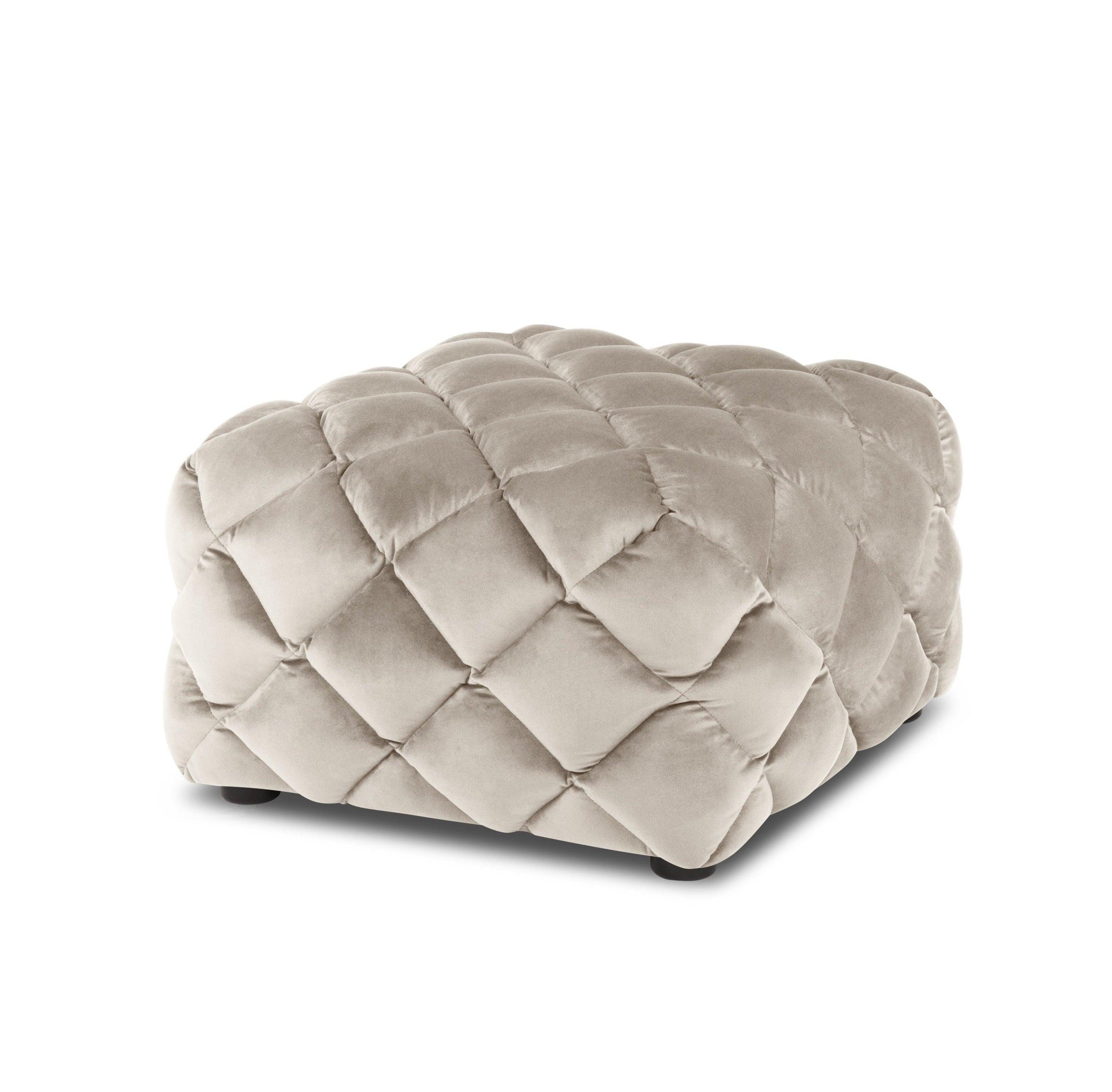 Velvet pouffe FLANDRIN beige - Eye on Design