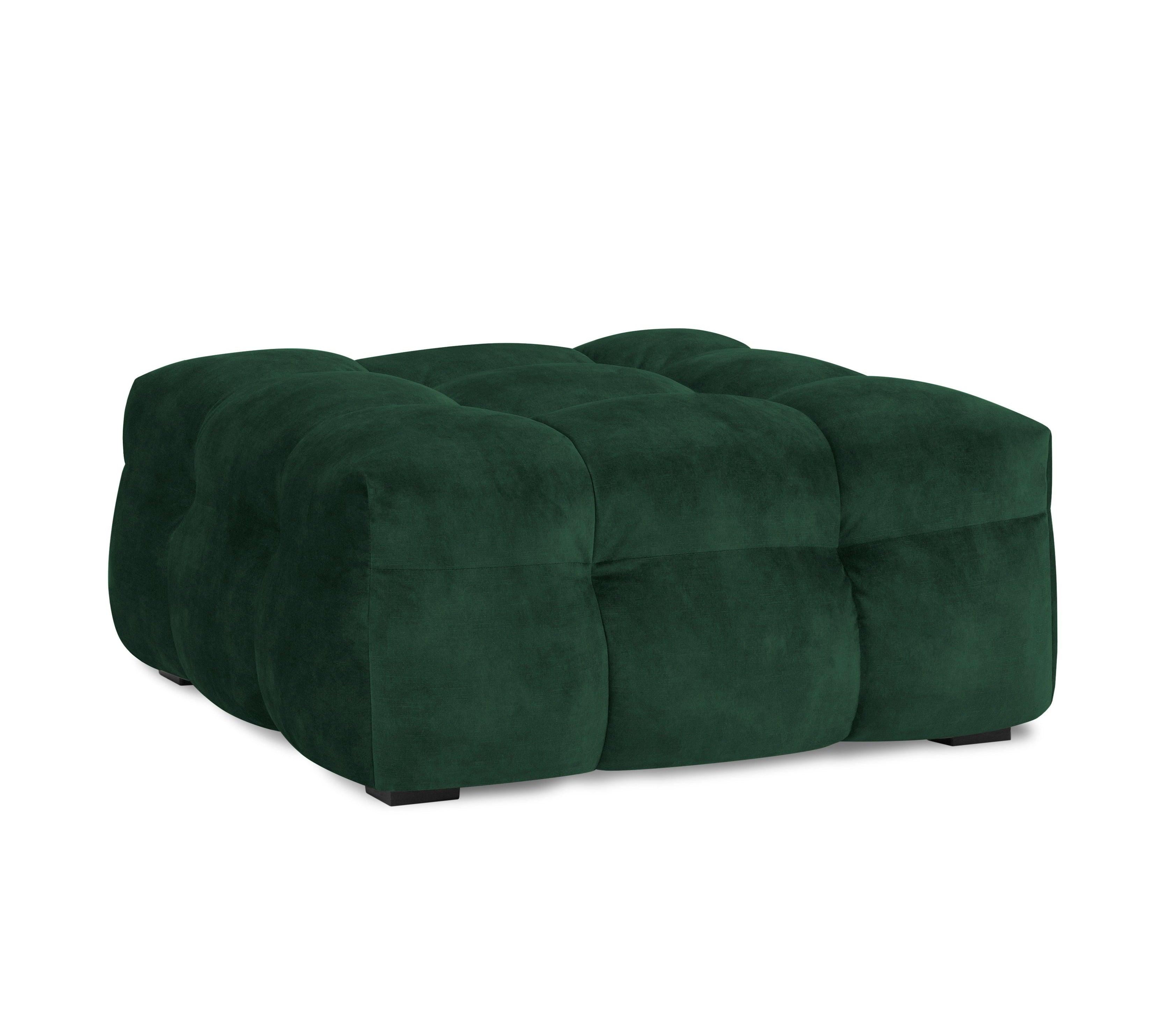 Velvet pouffe VESTA bottle green - Eye on Design