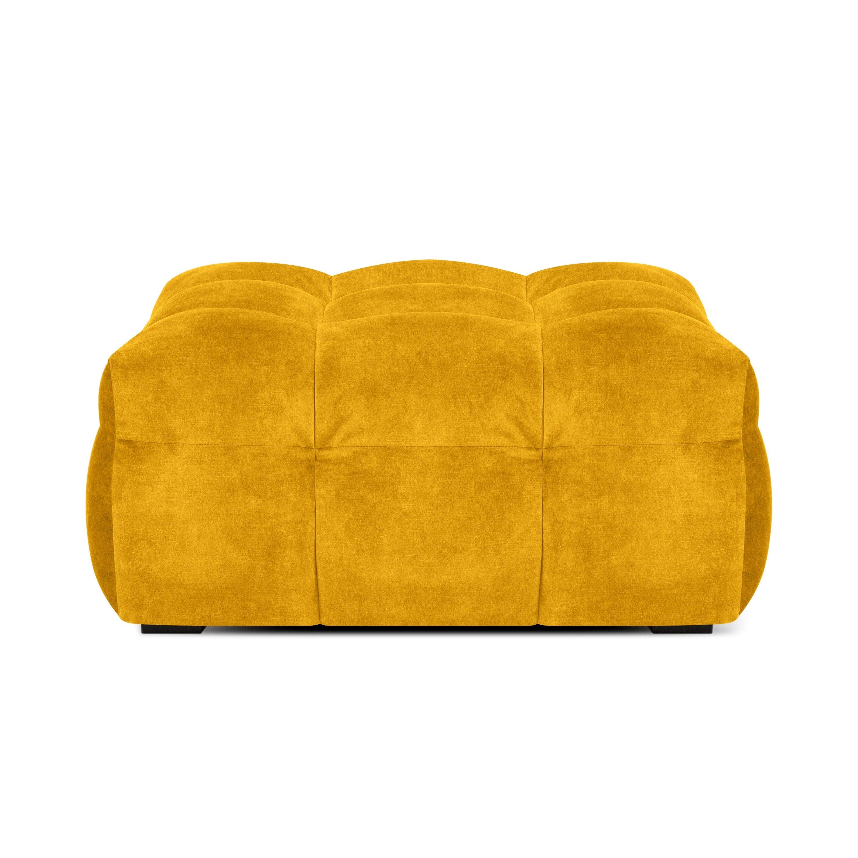 Velvet pouffe VESTA yellow - Eye on Design