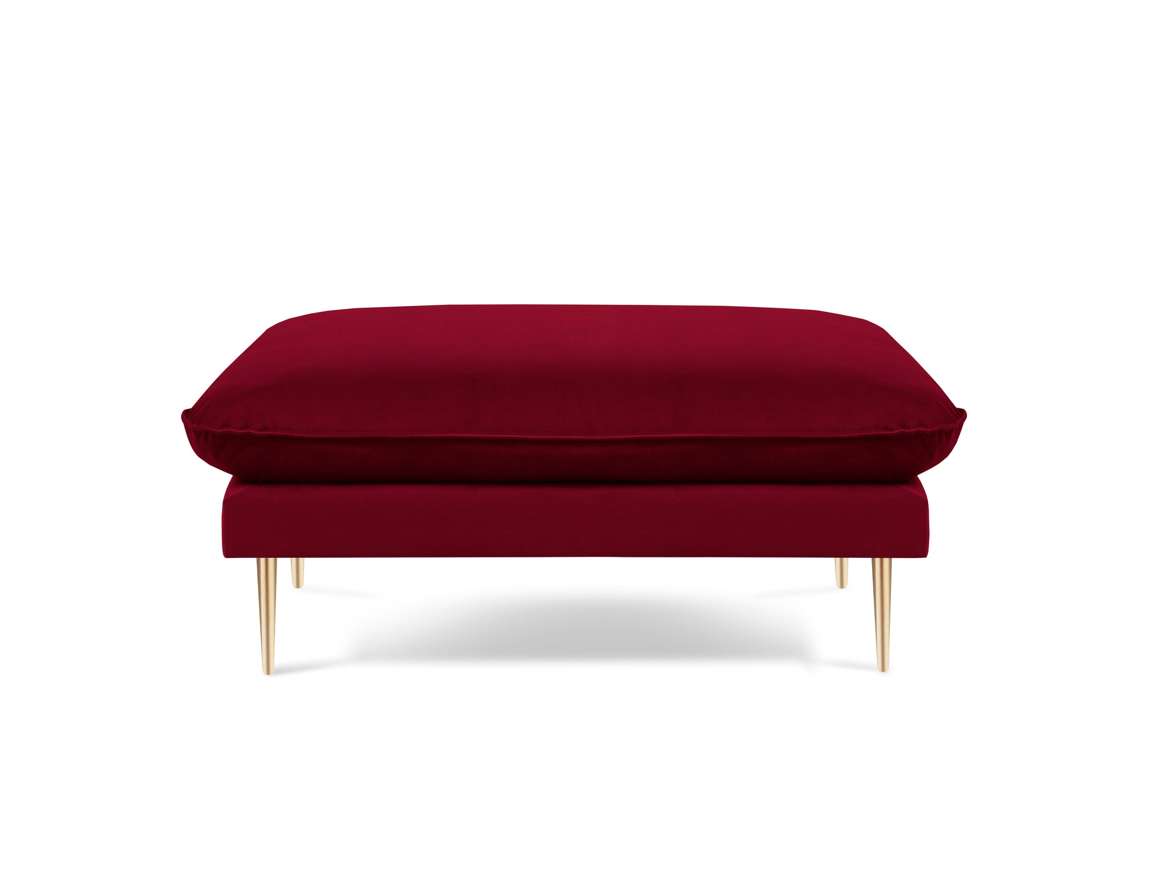 Velvet pouffe VIENNA maroon with gold base - Eye on Design