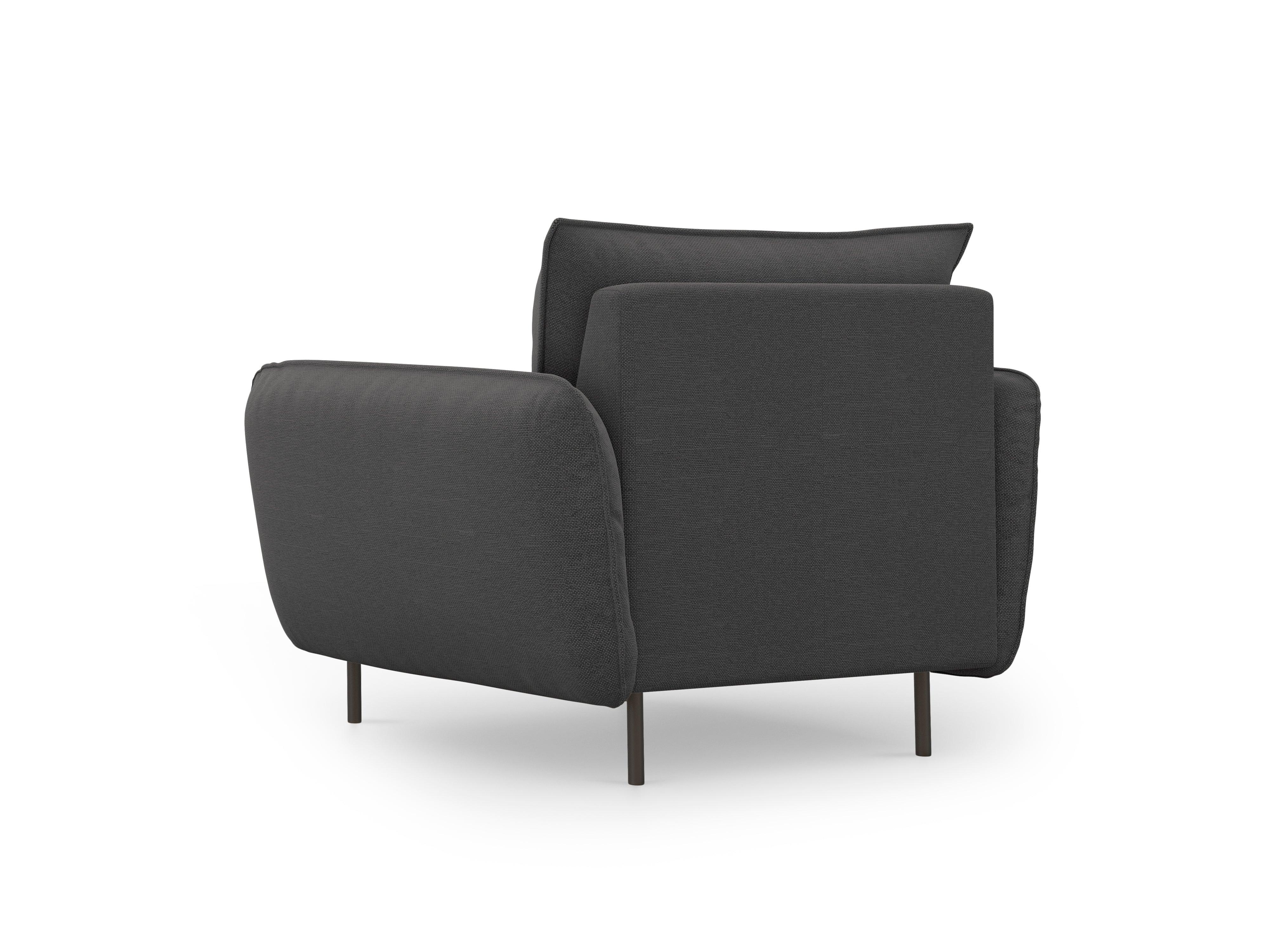 VIENNA armchair dark grey with black base - Eye on Design