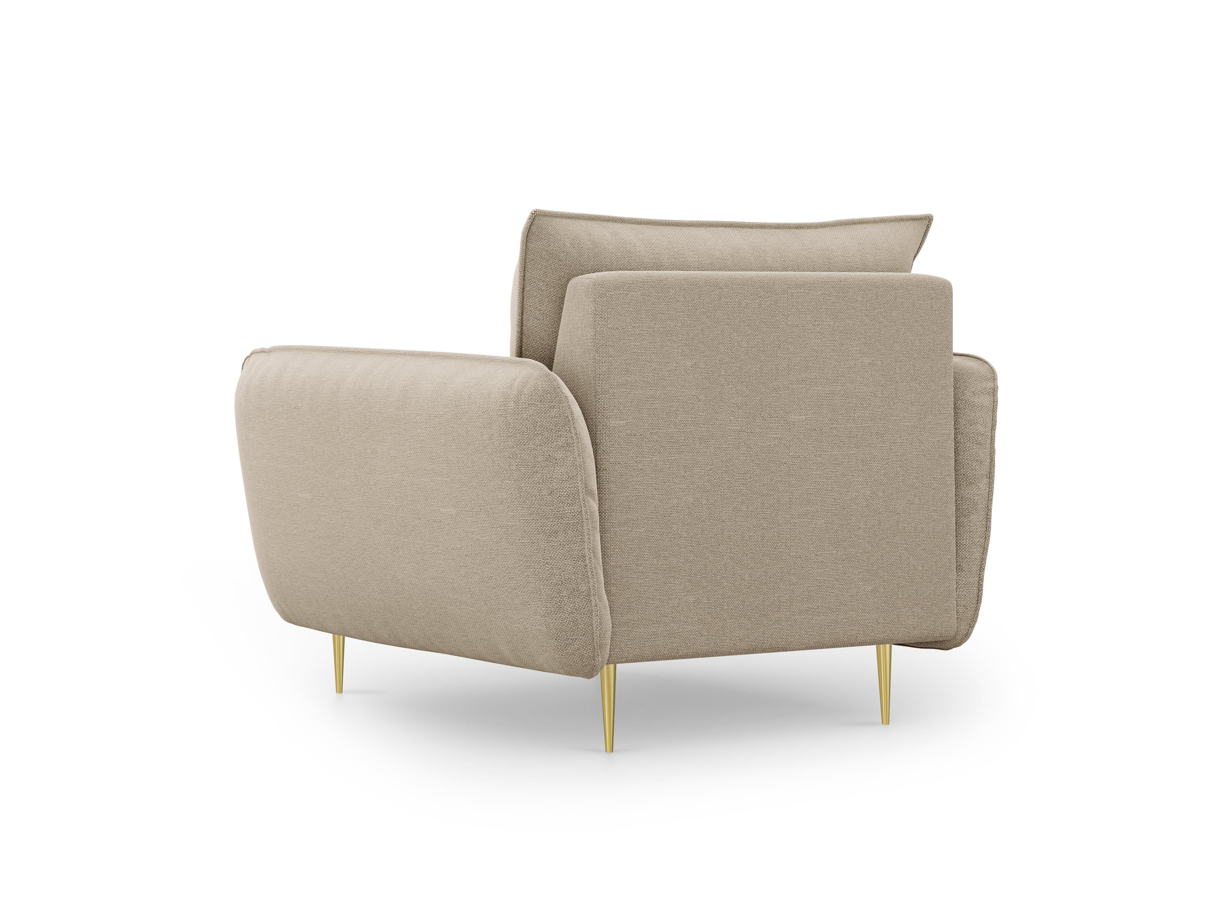 VIENNA beige armchair with gold base - Eye on Design