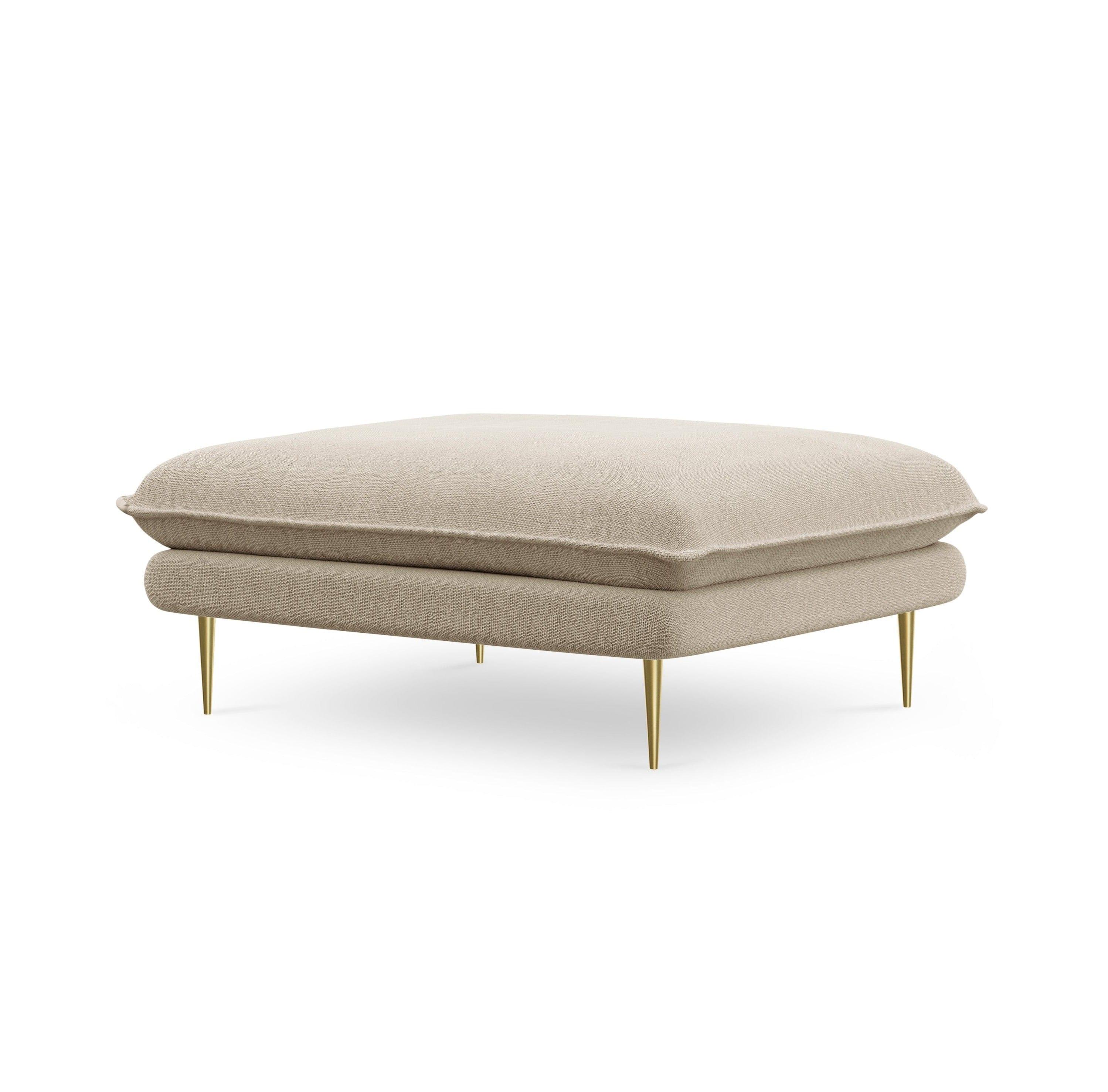 VIENNA pouffe beige with gold base - Eye on Design