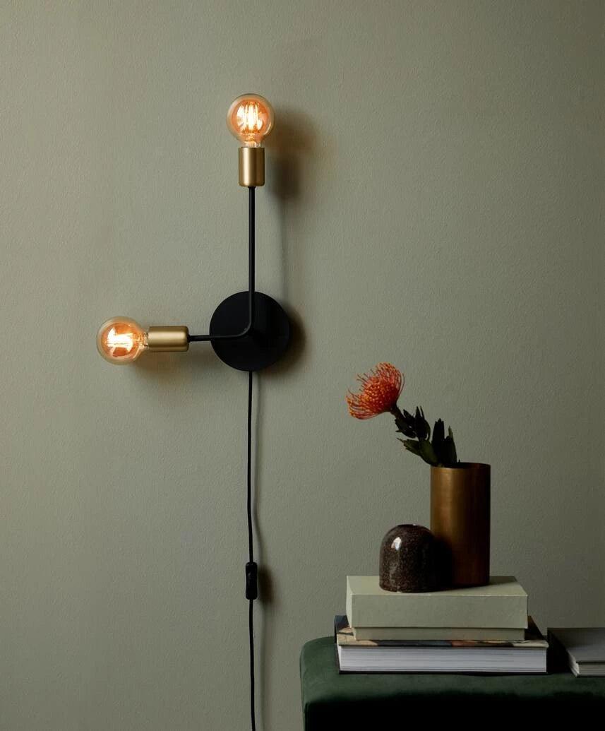 Wall lamp JOSEFINE black with gold details - Eye on Design