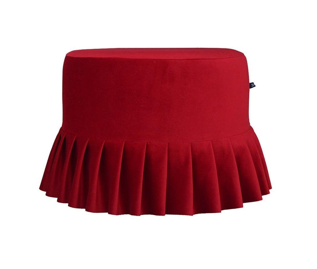 Waved pouffe LOLITA red, Happy Barok, Eye on Design