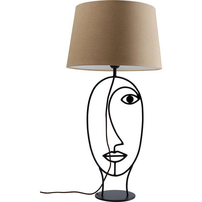 WIRE FACE table lamp with beige lampshade, Kare Design, Eye on Design